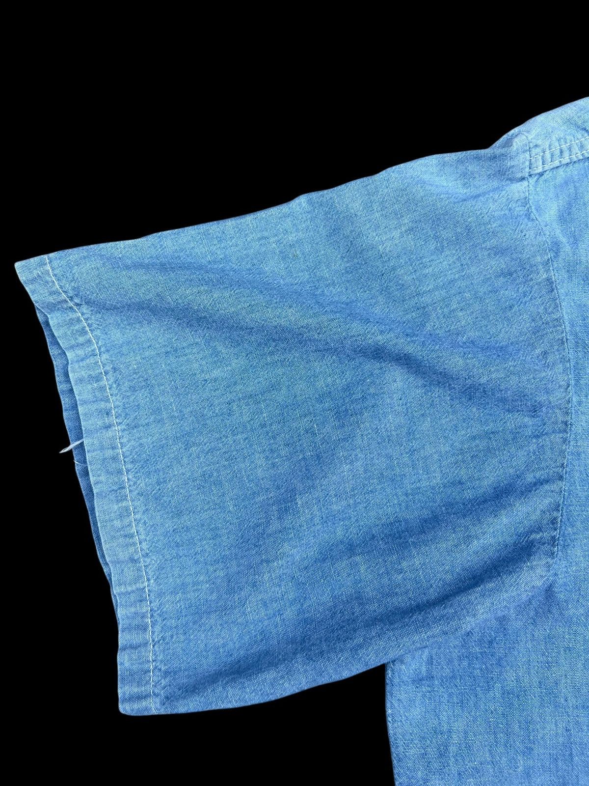 FiveBrother Vintage 60s 70s Five Brother Sun Fade Muddy Chambray Shirt Size US L / EU 52-54 / 3 - 5 Thumbnail