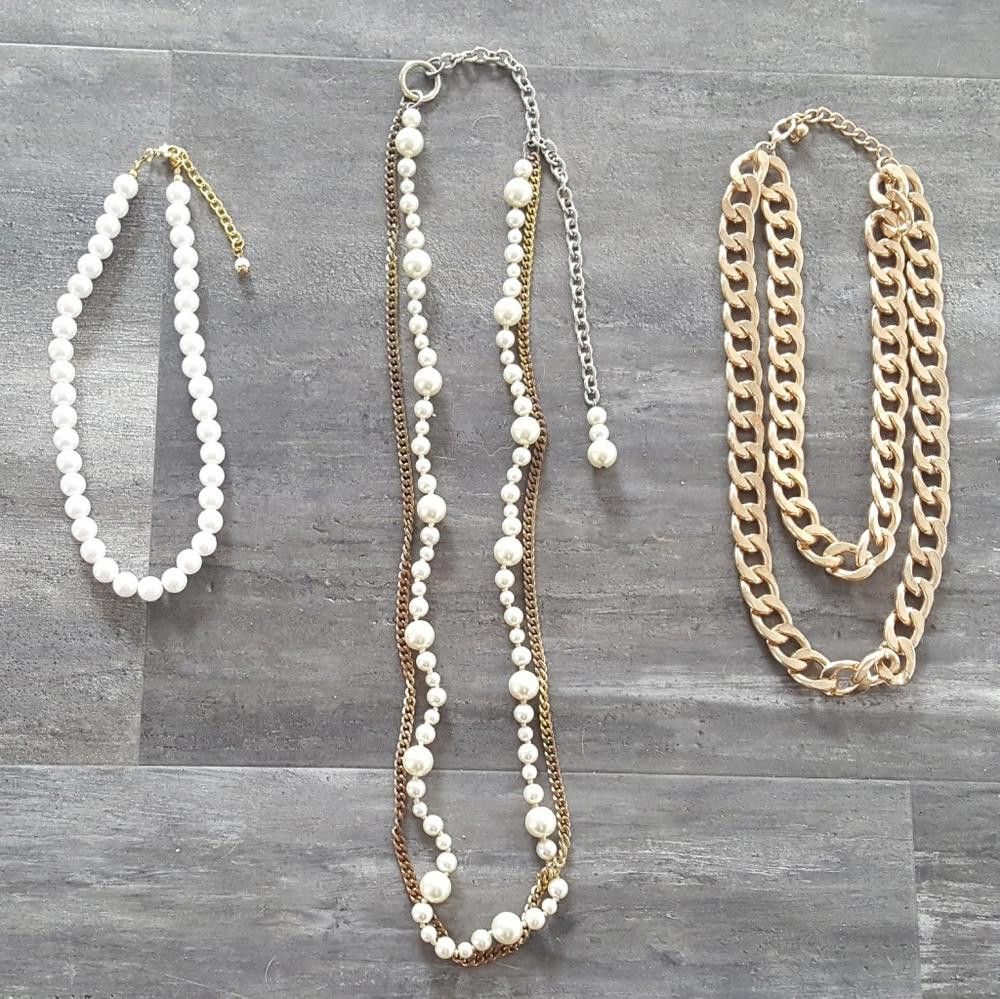 Designer White Pearl Necklace Bundle Size ONE SIZE - 2 Thumbnail