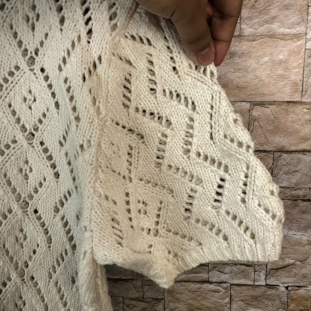 Japanese Brand × Vintage Japanese Brand White crochet mesh net Knitwear #A857 Size S / US 4 / IT 40 - 8 Thumbnail