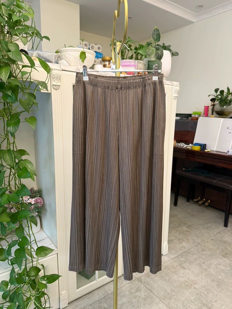 Issey Miyake Issey Miyake PP Wide-Leg Straight Pants - dmc Size US 30 / EU 46 - 1 Thumbnail
