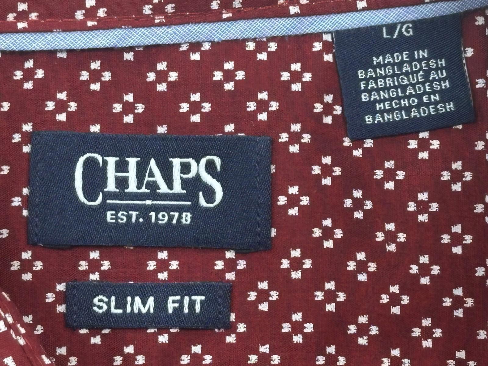 Chaps Ralph Lauren Chaps Slim Fit Blended Button Down Shirt Red L Size US L / EU 52-54 / 3 - 3 Thumbnail