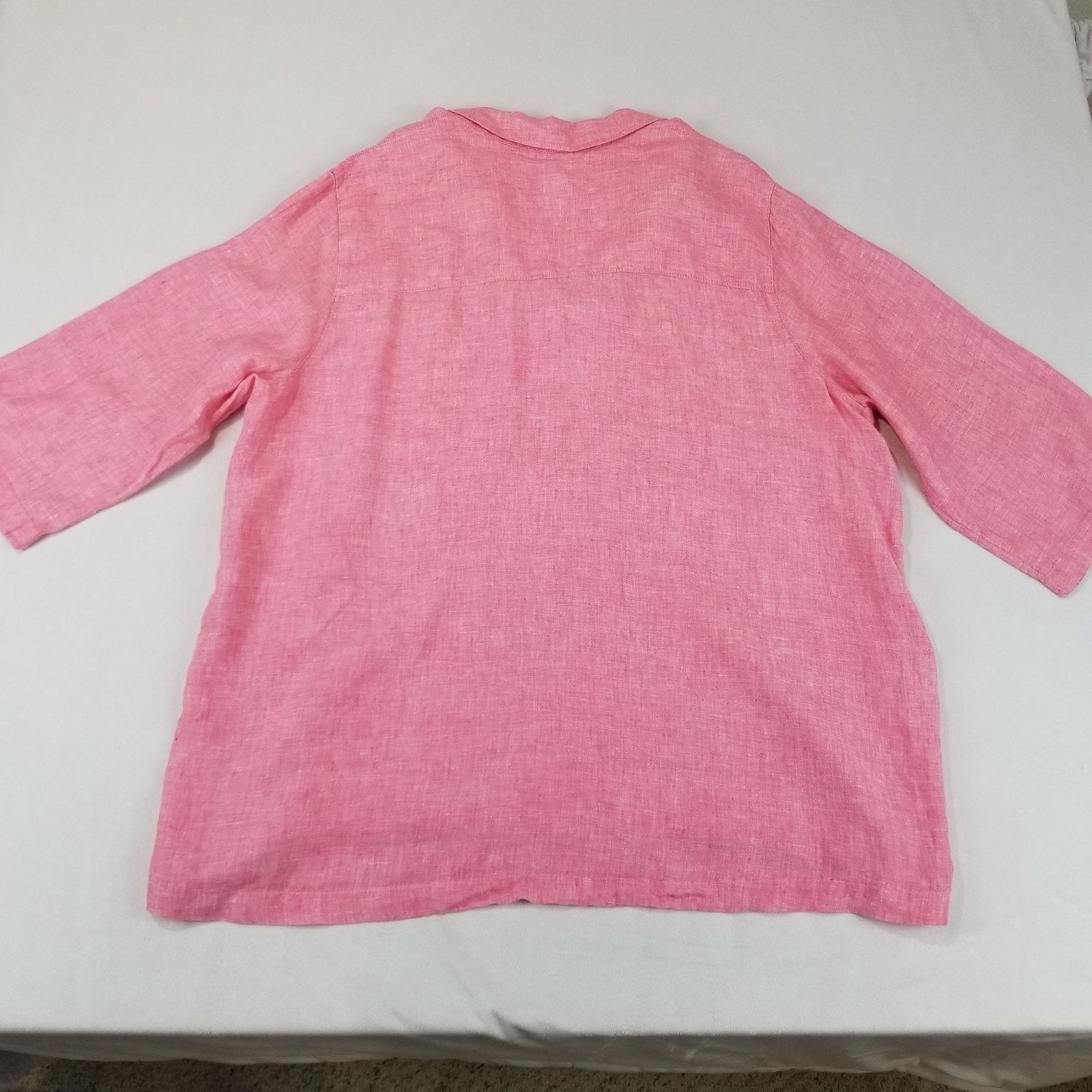 Other Sigrid Olsen Top Women’s 1X Pink 100% Linen Tunic Size XL / US 12-14 / IT 48-50 - 4 Thumbnail