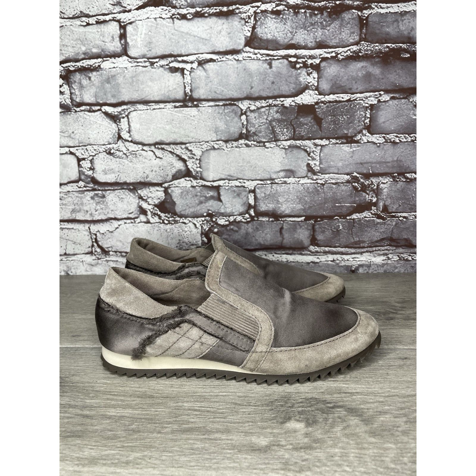 Pedro Garcia Pedro Garcia Silver Satin Gray Suede Lace Up Sneakers Women Size US 6 / IT 36 - 3 Thumbnail