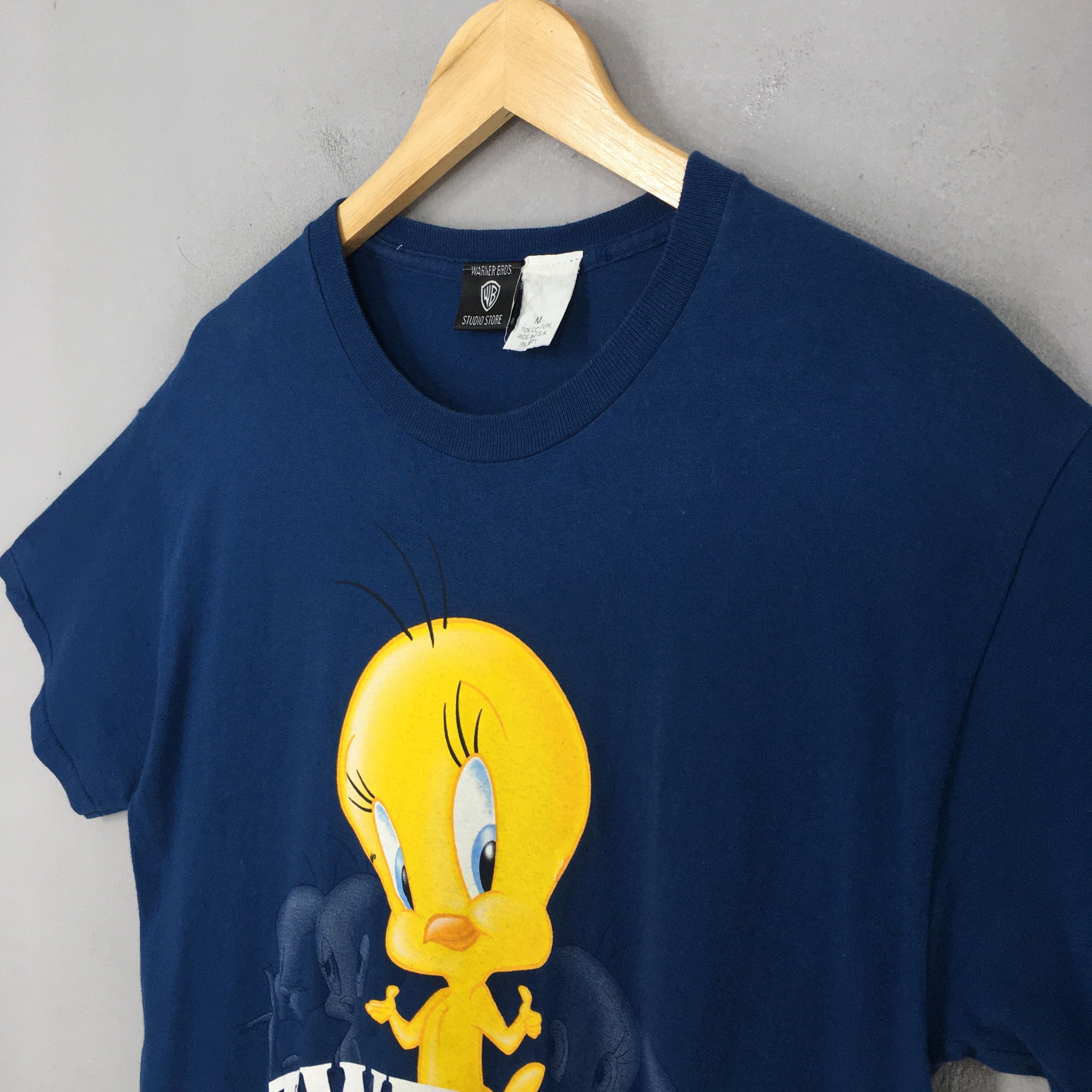Designer × Vintage × Warner Bros Vintage Looney Tunes Tweety Blue T shirt Medium Size US M / EU 48-50 / 2 - 4 Thumbnail