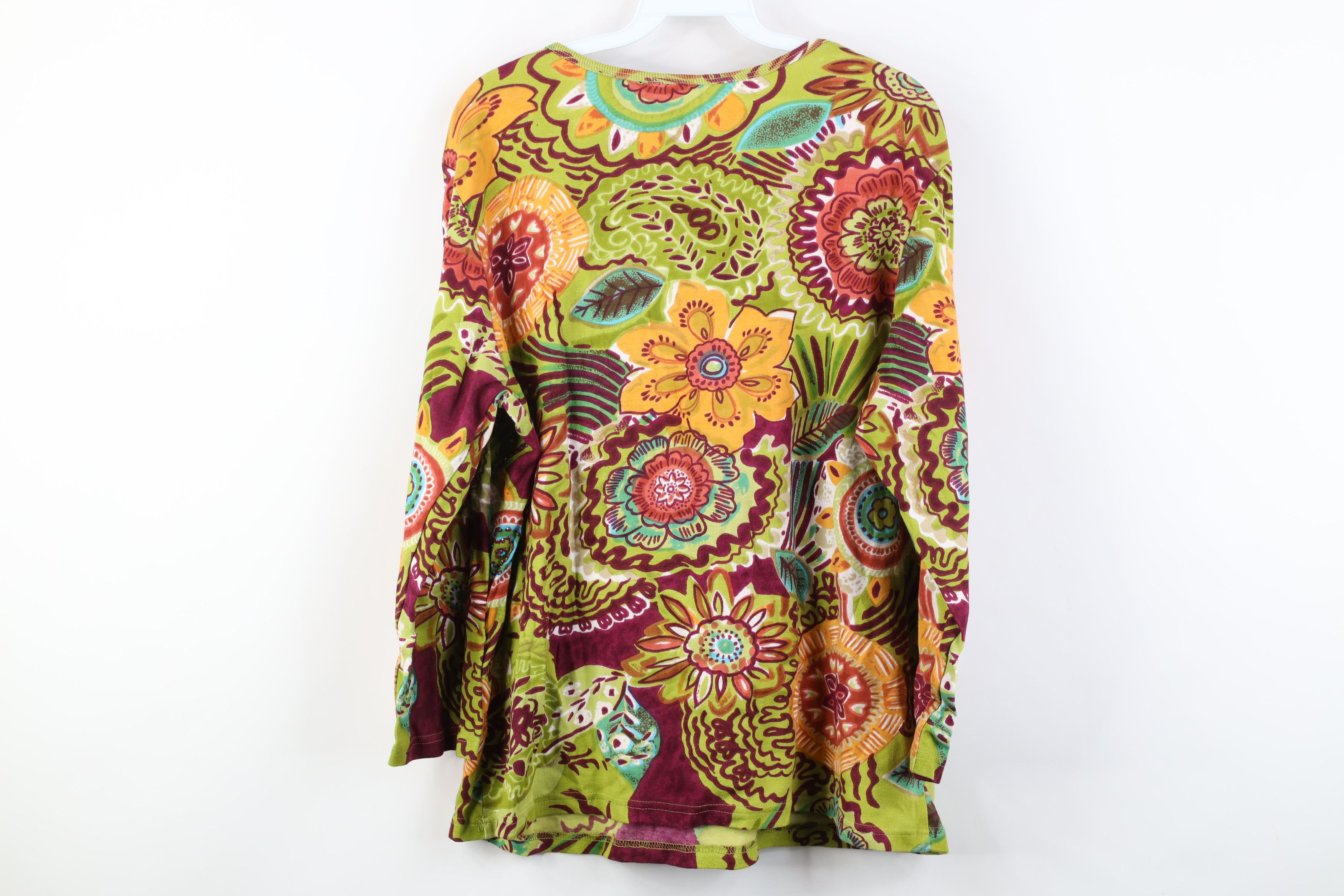 Vintage Vintage 90s Y2K Streetwear Abstract Sequin Flower T-Shirt Size L / US 10 / IT 46 - 9 Thumbnail