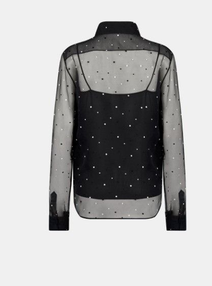 Dior o1w1db10924 Blouse With Dots Motif in Black Size M / US 6-8 / IT 42-44 - 2 Thumbnail