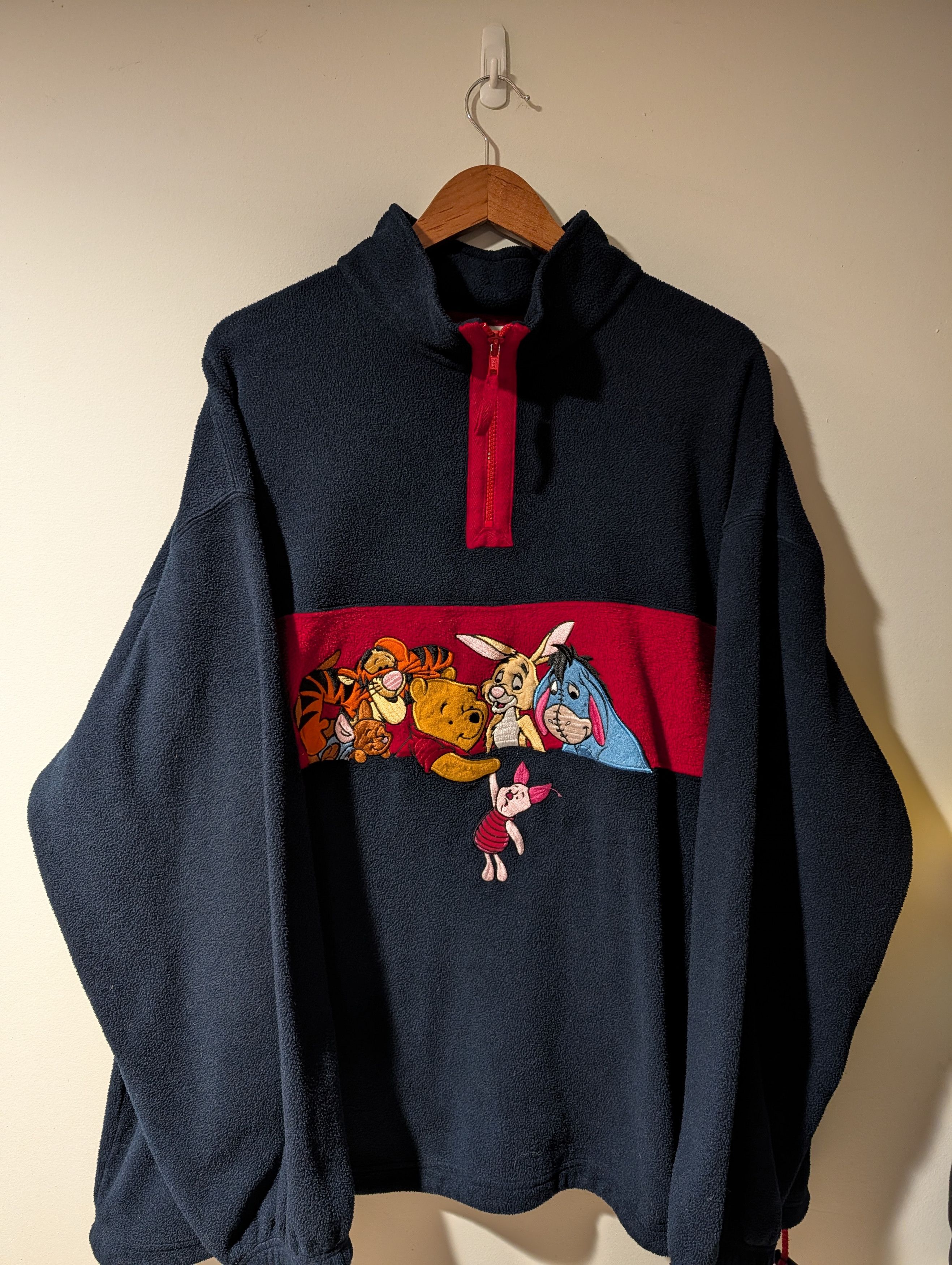 Disney Vintage Disney Store Winnie The Pooh Fleece Pullover 1/4 Zip Size US XXL / EU 58 / 5 - 1 Thumbnail