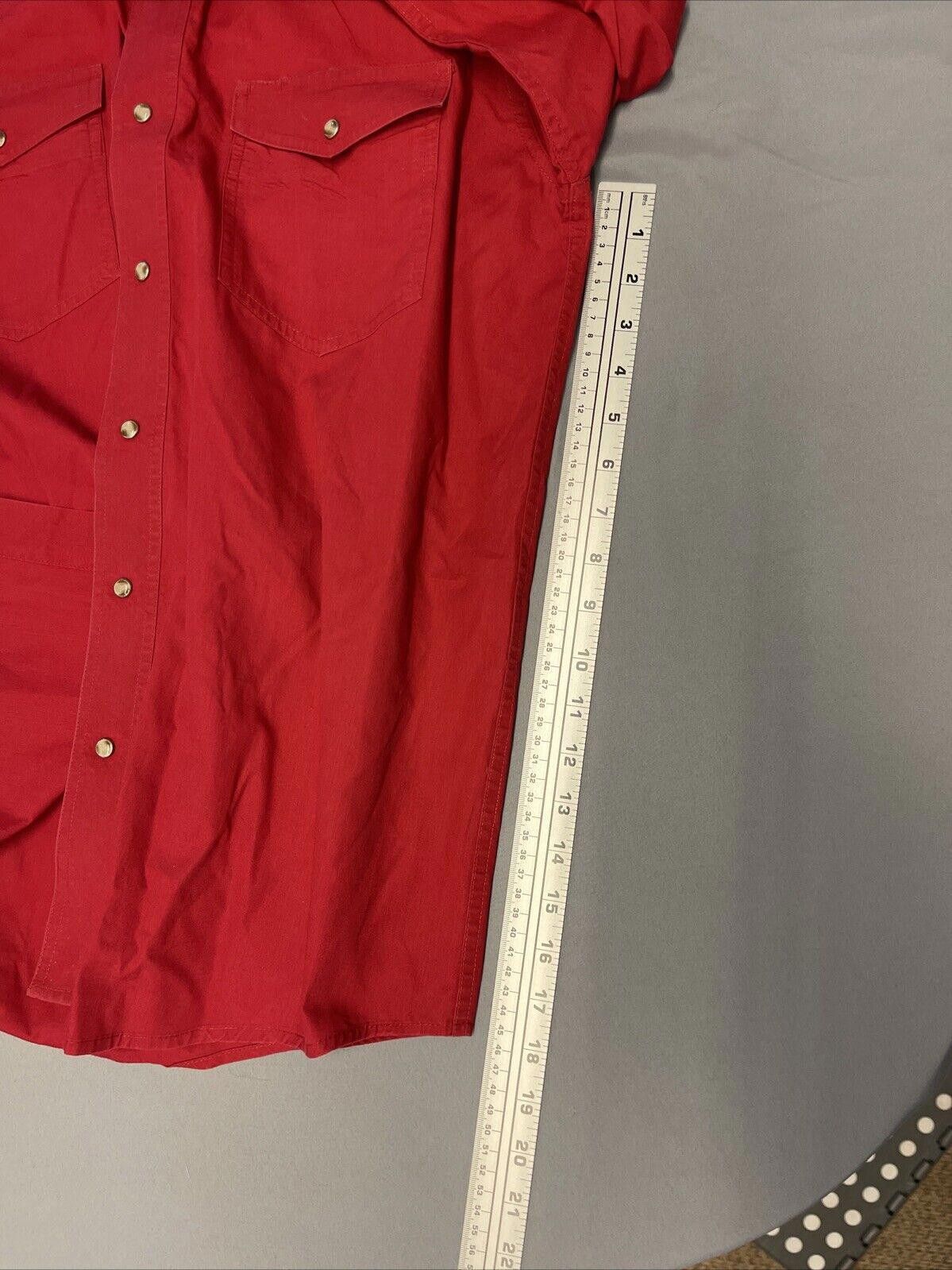 Roper Roper Shirt Mens Large Red Button Pearl Snap Size US L / EU 52-54 / 3 - 8 Thumbnail