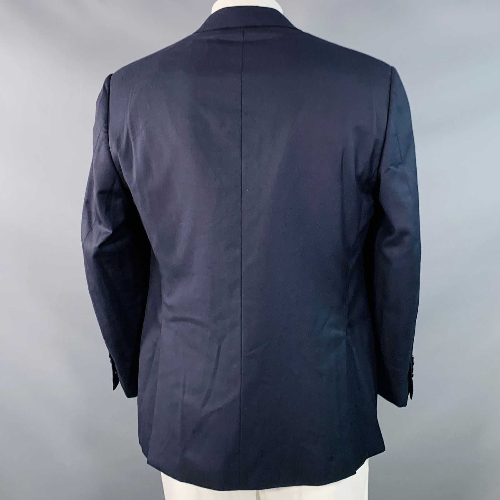 Brioni BRIONI for WILKES BASHFORD Navy Wool Twill Notch Lapel Coat Size 44R - 3 Thumbnail