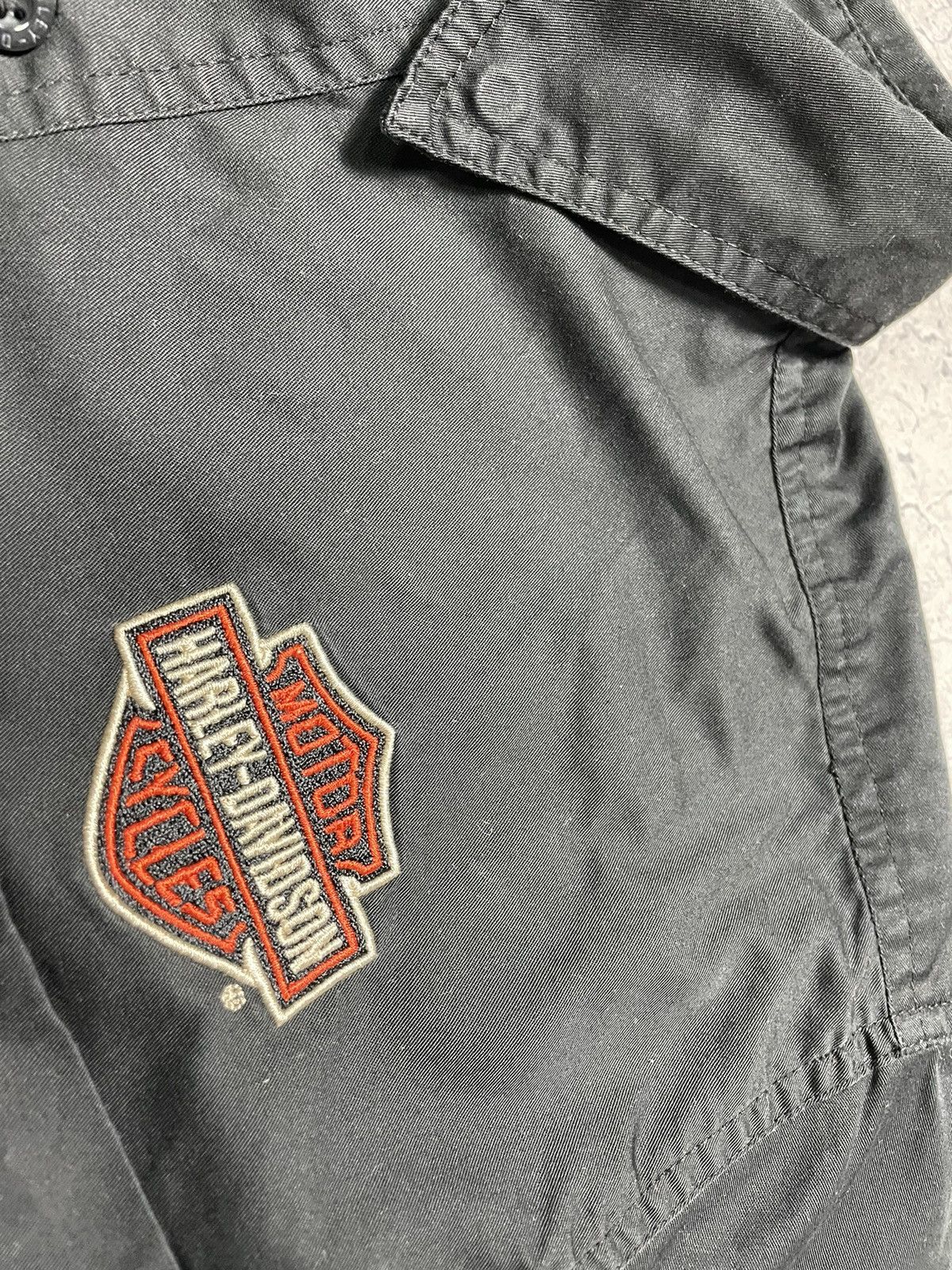 Harley Davidson × Vintage Vintage Harley Davidson Short Sleeve Button Shirt Big Logo Size US L / EU 52-54 / 3 - 5 Thumbnail