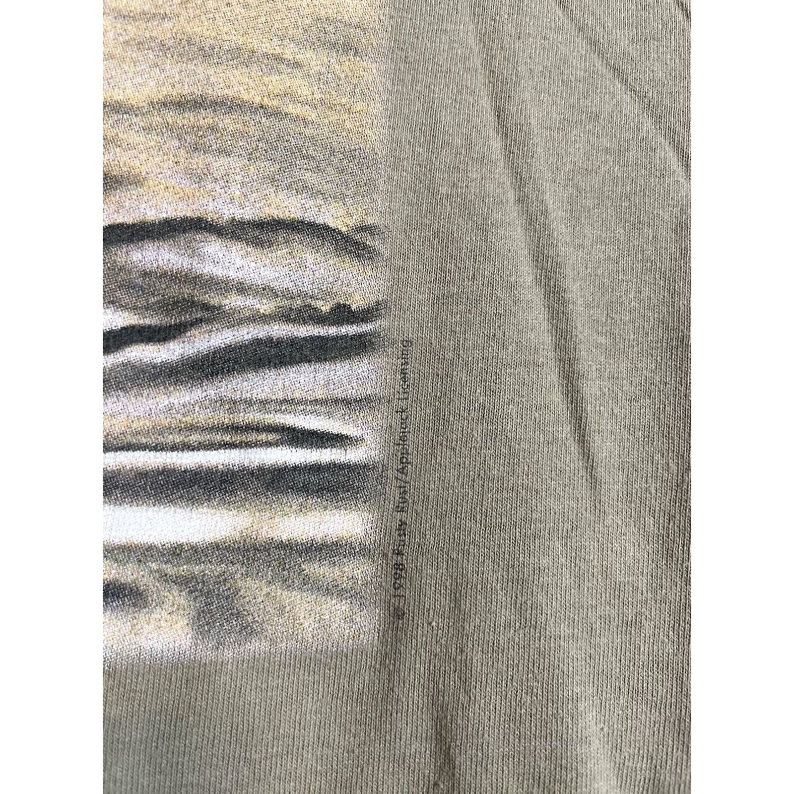 Anvil VINTAGE Anvil Shirt S Beige Mens Tan Tiger Water Wildlife B478 Size US S / EU 44-46 / 1 - 5 Thumbnail