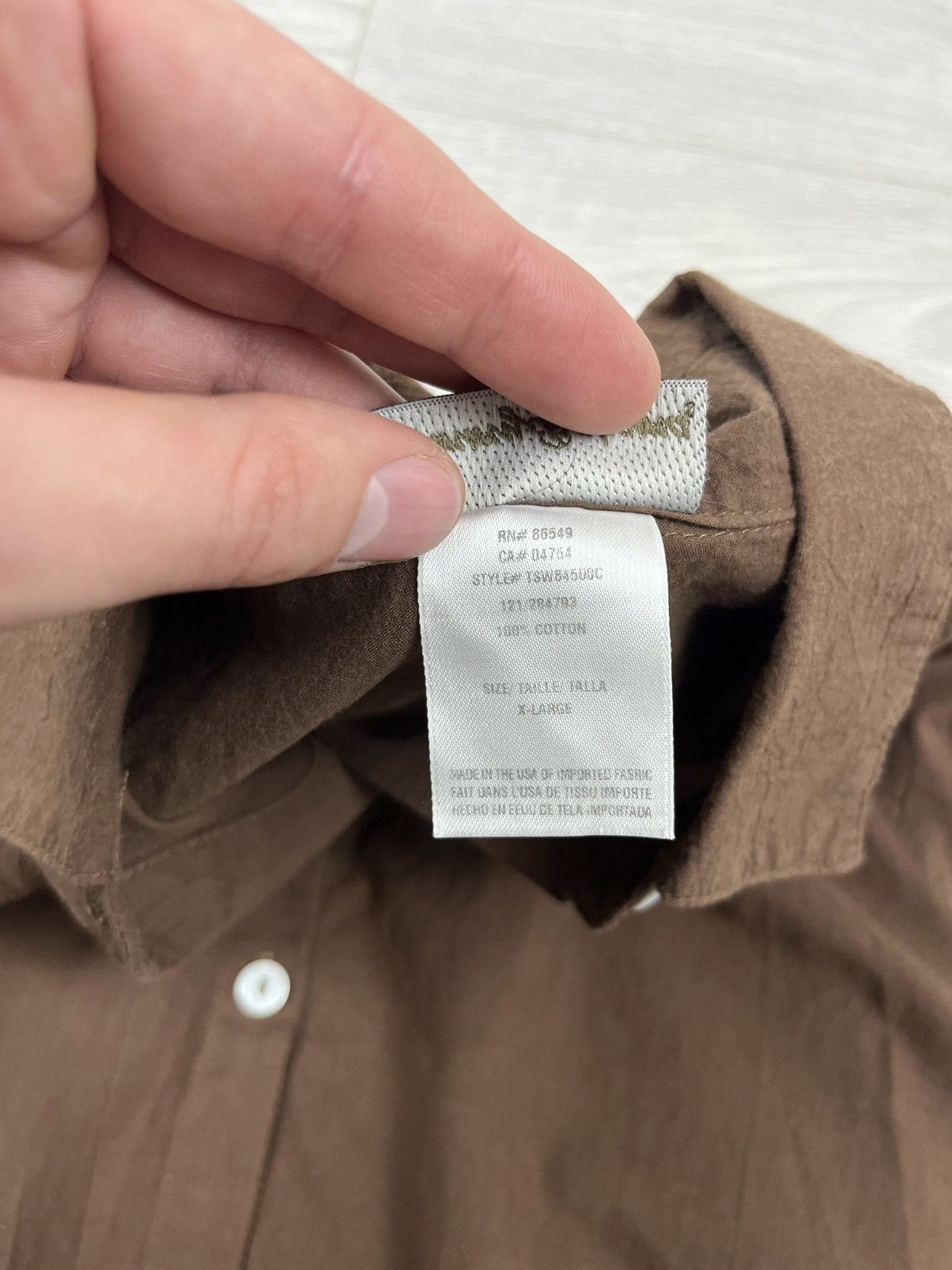 Tommy Bahama Tommy Bahama Brown Cotton Button Up Light Shirt XL Tall Size US XL / EU 56 / 4 - 9 Thumbnail
