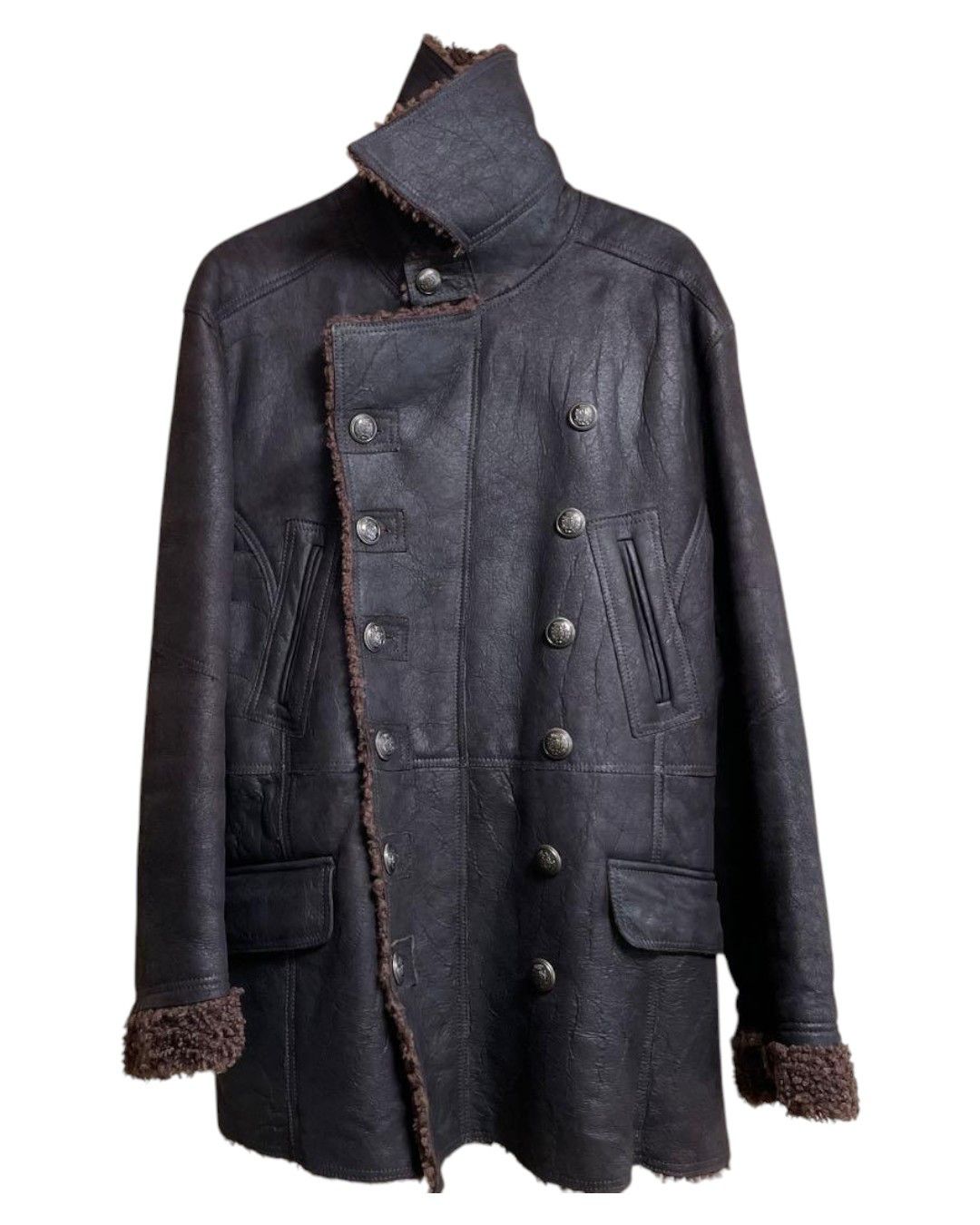 Dolce & Gabbana FW 2006 RUNWAY NAPOLEON SHEARLING LEATHER HEAVY COAT Size US XL / EU 56 / 4 - 5 Thumbnail