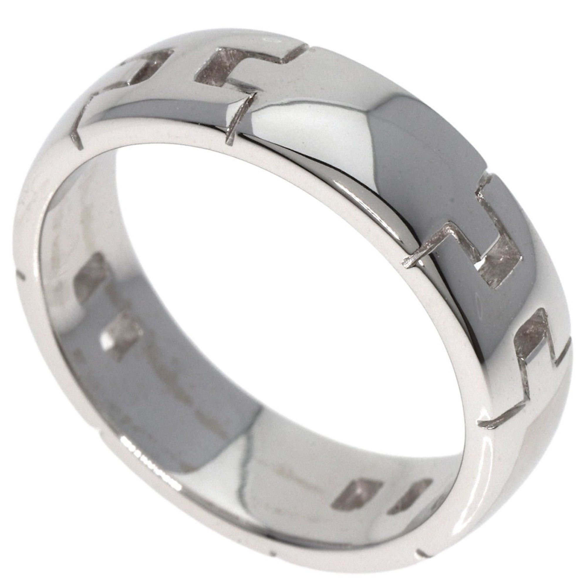 image of Hermes Hercules Ring 50 K18 White Gold Women's in Black