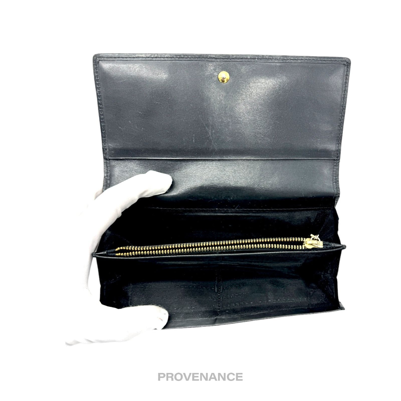 Givenchy 🔴 Givenchy Logo Snap Long Wallet - Black Leather Size ONE SIZE - 8 Thumbnail