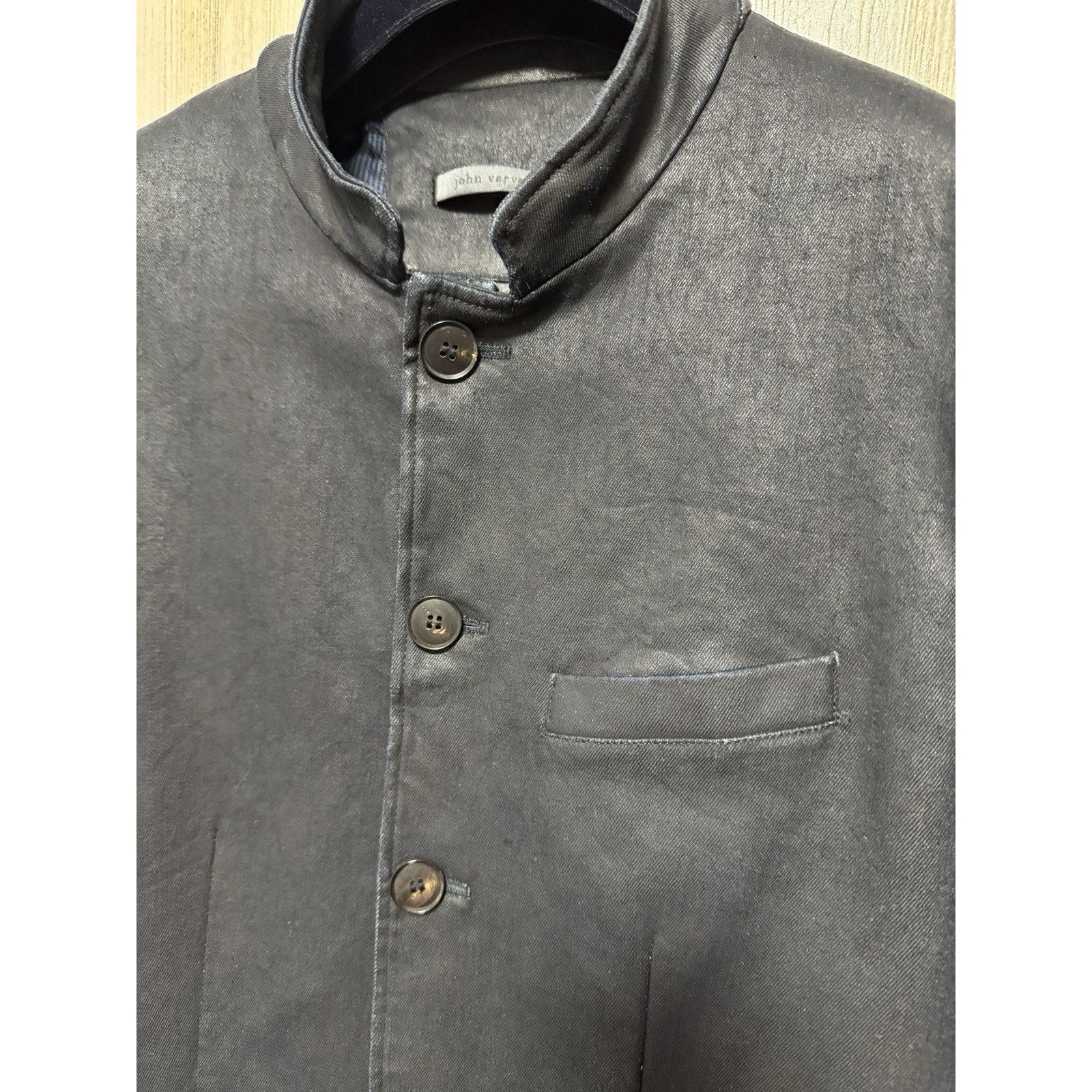 John Varvatos John Varvatos BRIA Blue Waxed Lightweight Moto Jacket Size US S / EU 44-46 / 1 - 7 Thumbnail