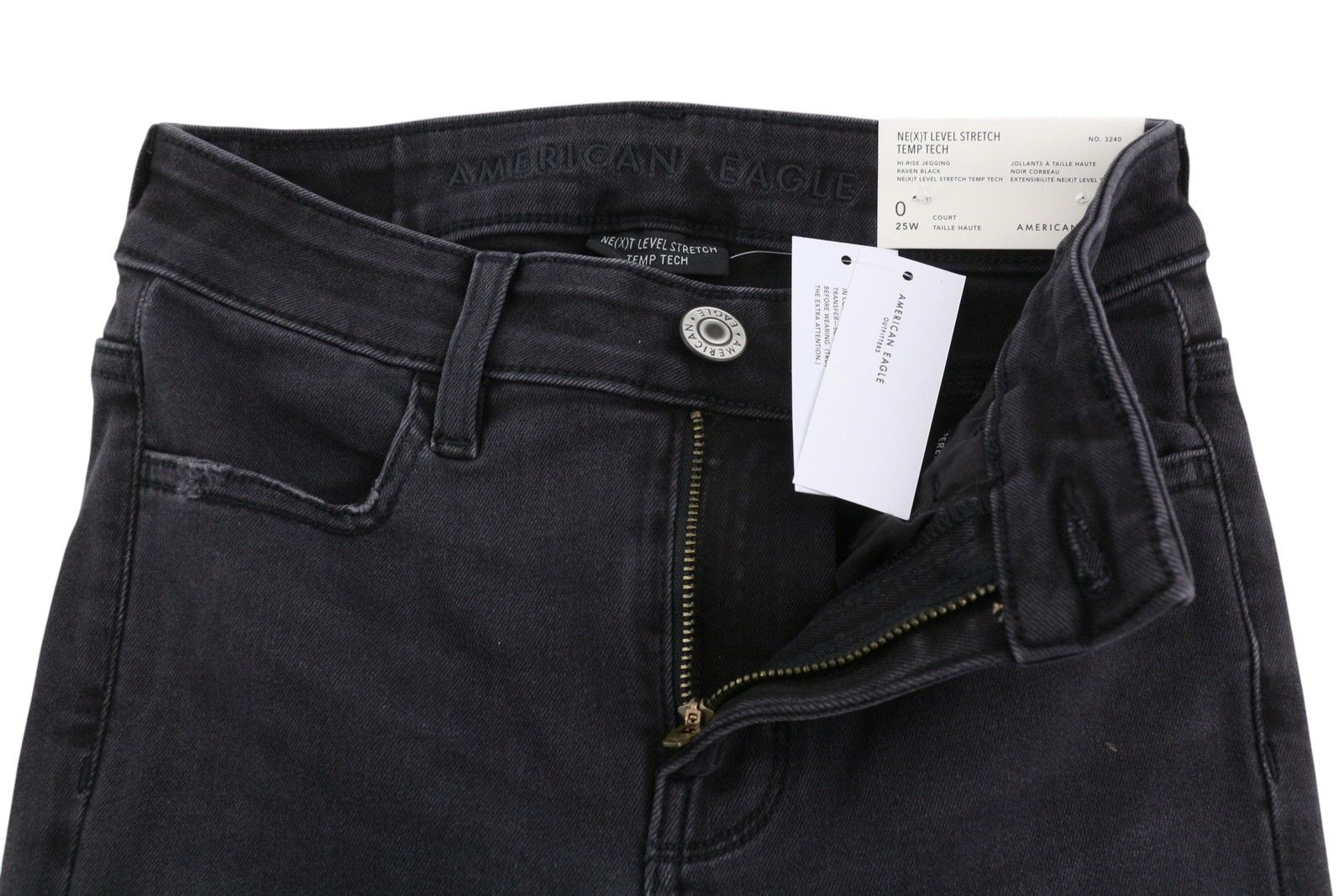 American Eagle Outfitters HI-RISE JEGGING W25 Raven Black Jeans 88999 Size 25" / US 0 / IT 36 - 5 Thumbnail