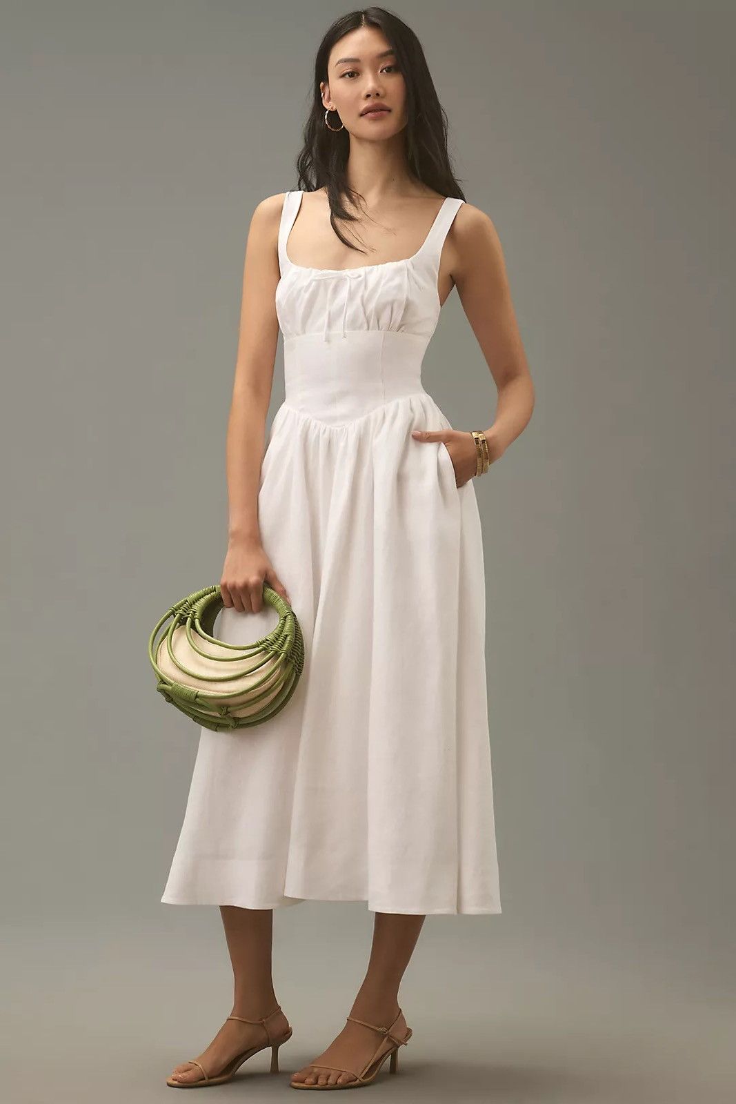 NWT Reformation Denver in White cheapest Linen Tie Back Dress