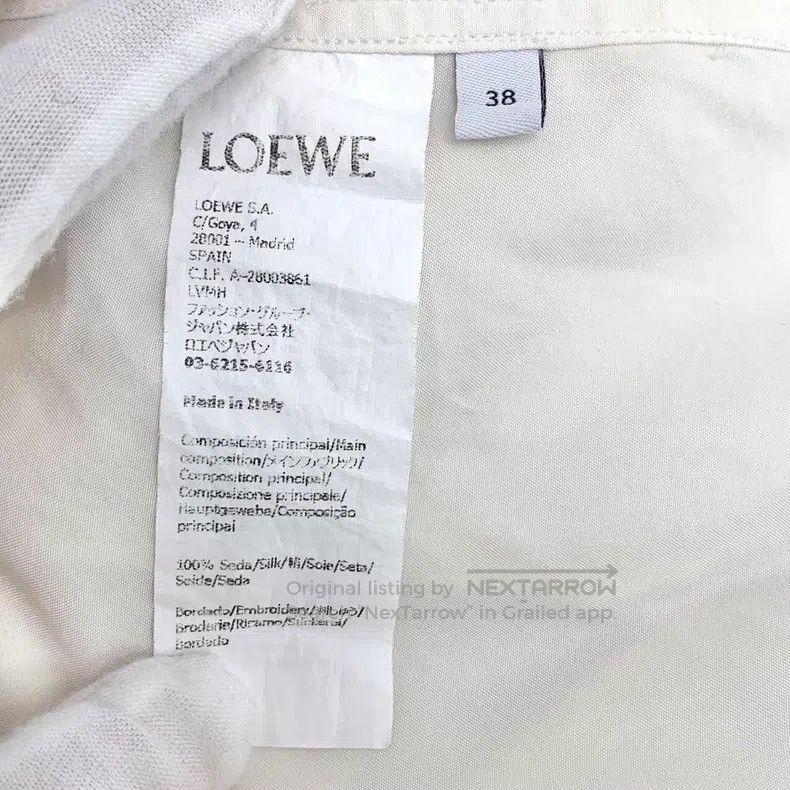 Loewe Loewe White Logo Embroidered Silk V-neck Single Button Lon Size XS / US 0-2 / IT 36-38 - 7 Thumbnail