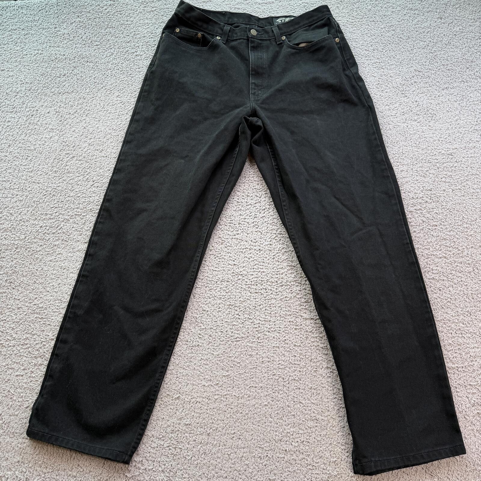 Eddie Bauer Vintage Y2K Eddie Bauer Relaxed Fit Black Washed Jeans 35x32 Size US 35 - 1 Thumbnail