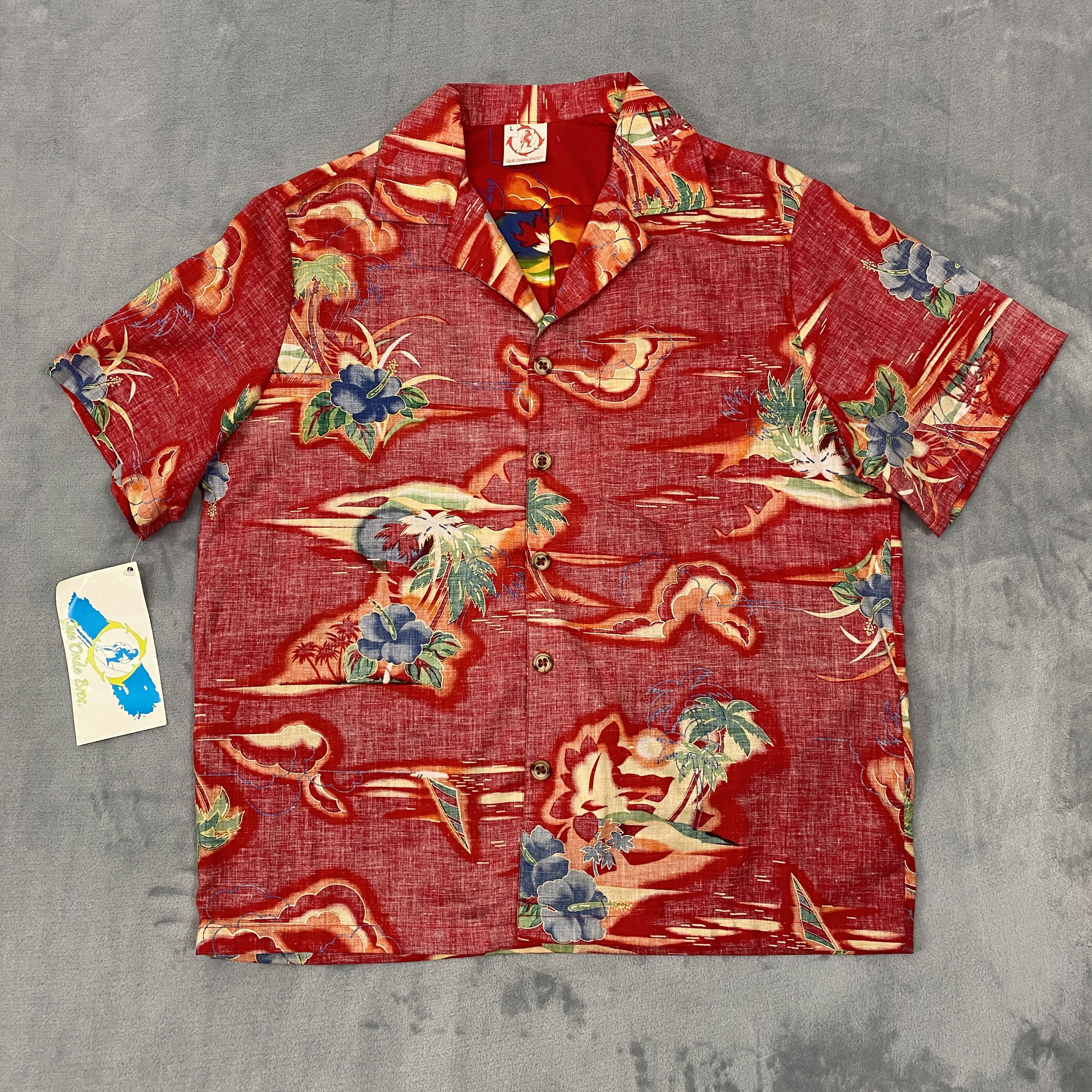 Other Reverse Print Hawaiian Islands Shirt Men Large Short Sleeve Size US L / EU 52-54 / 3 - 1 Thumbnail