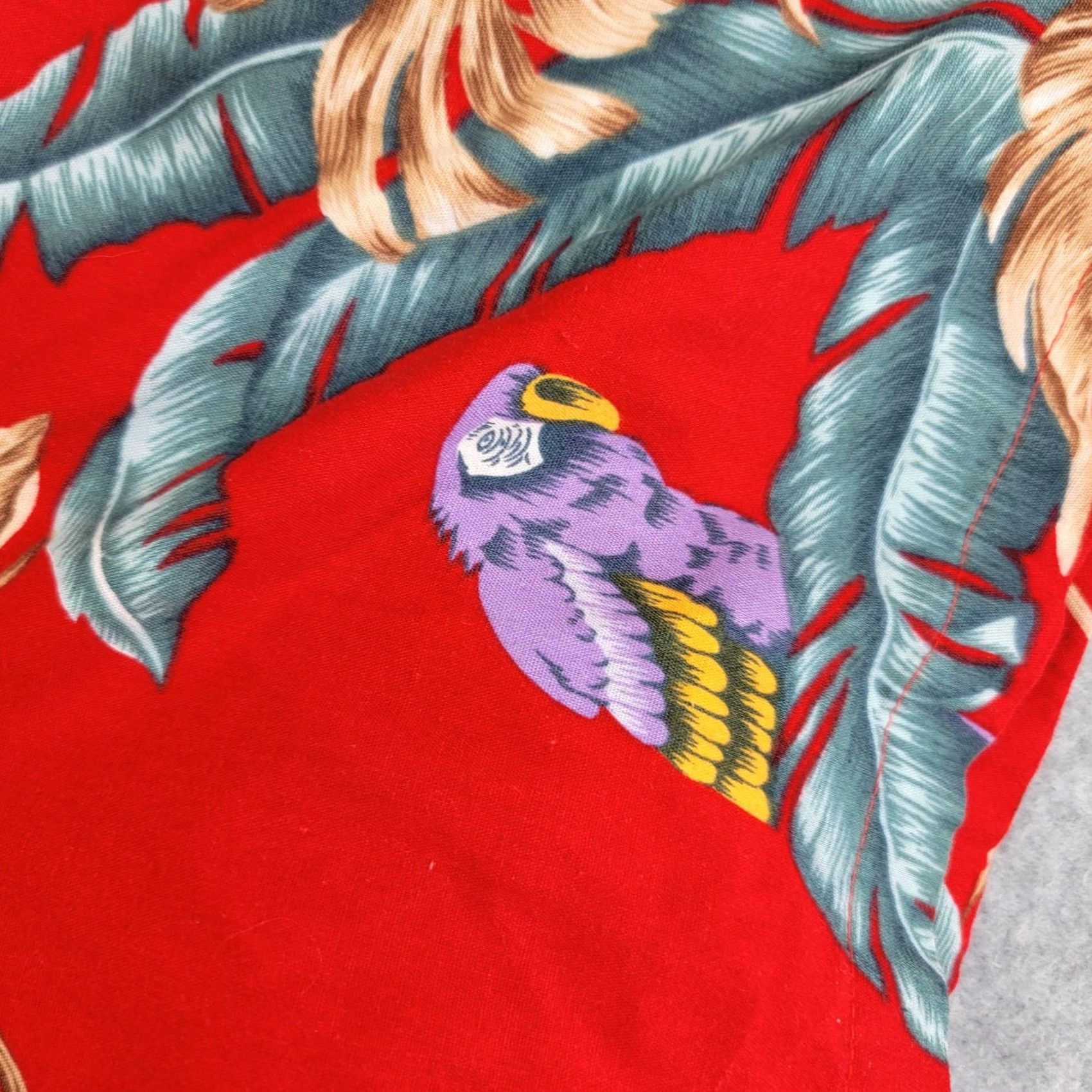 Paradise Found Paradise Found Shirt Mens XL Red Parrot Hawaiian Aloha Short Sleeve Button-Up Shirt Size US XL / EU 56 / 4 - 3 Thumbnail
