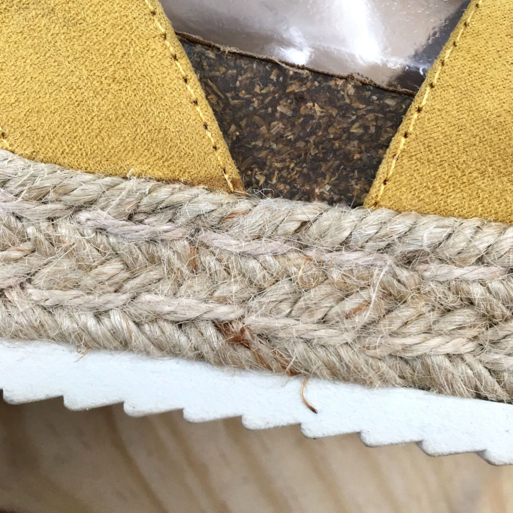 Vintage Universal Thread Sandal Agnes Quarter Strap Espadrille Yellow Wedge Womens 6.5 Size US 7 / IT 37 - 4 Thumbnail