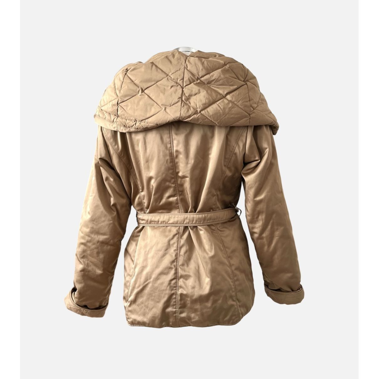 Max Mara MAX MARA size US8 / EU 40 beige large collar puffer coat in Size S / US 4 / IT 40 - 2 Thumbnail