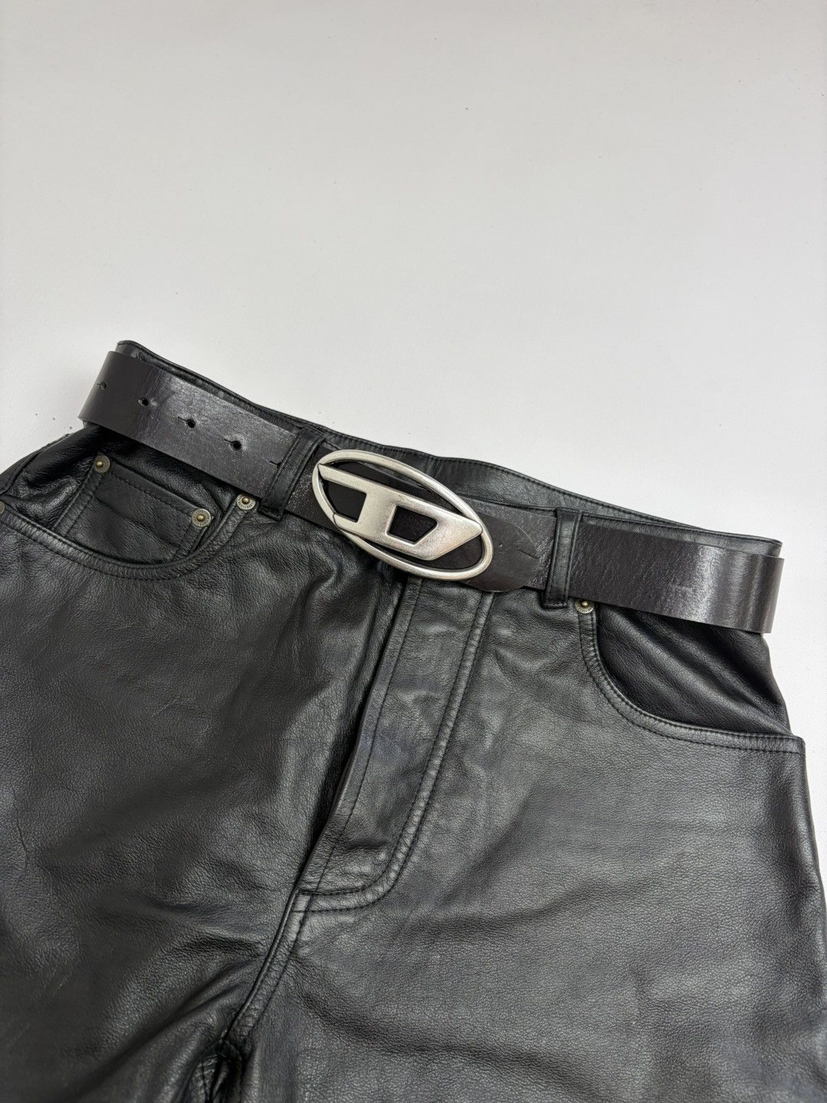 Diesel Vintage Diesel Oval Logo Y2K Archive Leather Belt Buckle Size ONE SIZE - 6 Thumbnail