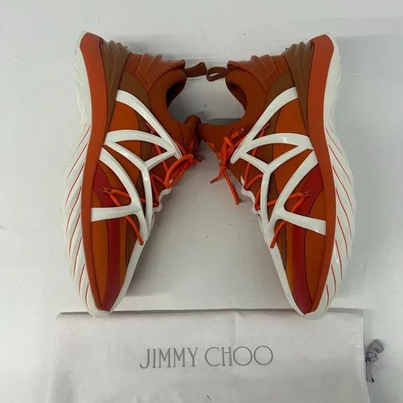 Jimmy Choo Jimmy Choo V Amber Orange Mix Low-Top Sneakers - EU43/US10 Size US 10 / EU 43 - 4 Thumbnail