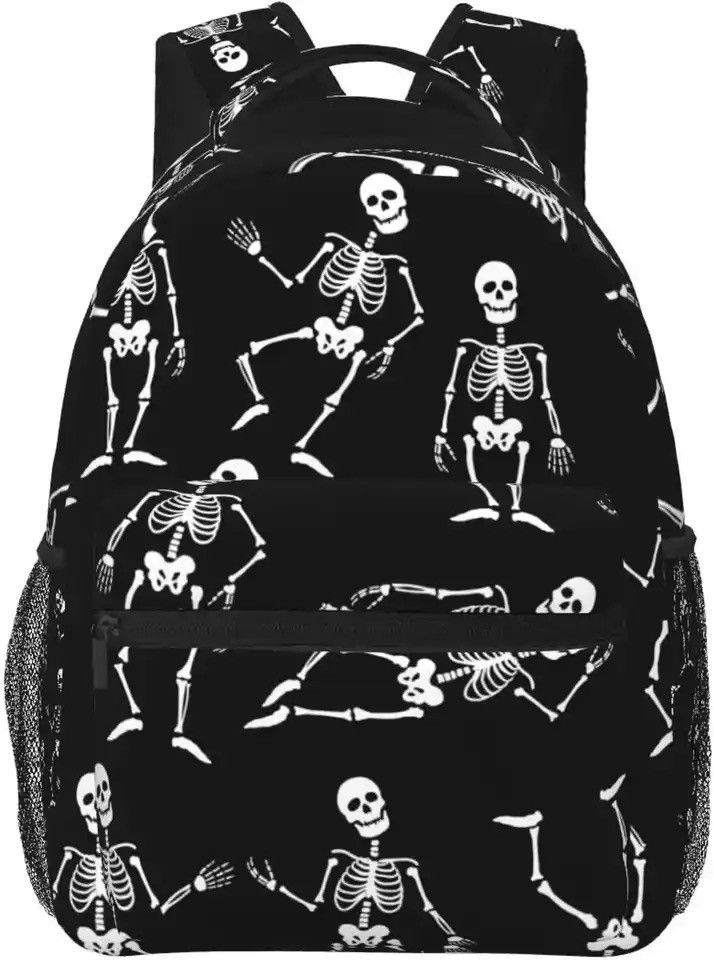 Other Black Skeletons White Funny Pattern Stylish Casual Backpack Size ONE SIZE - 1 Thumbnail
