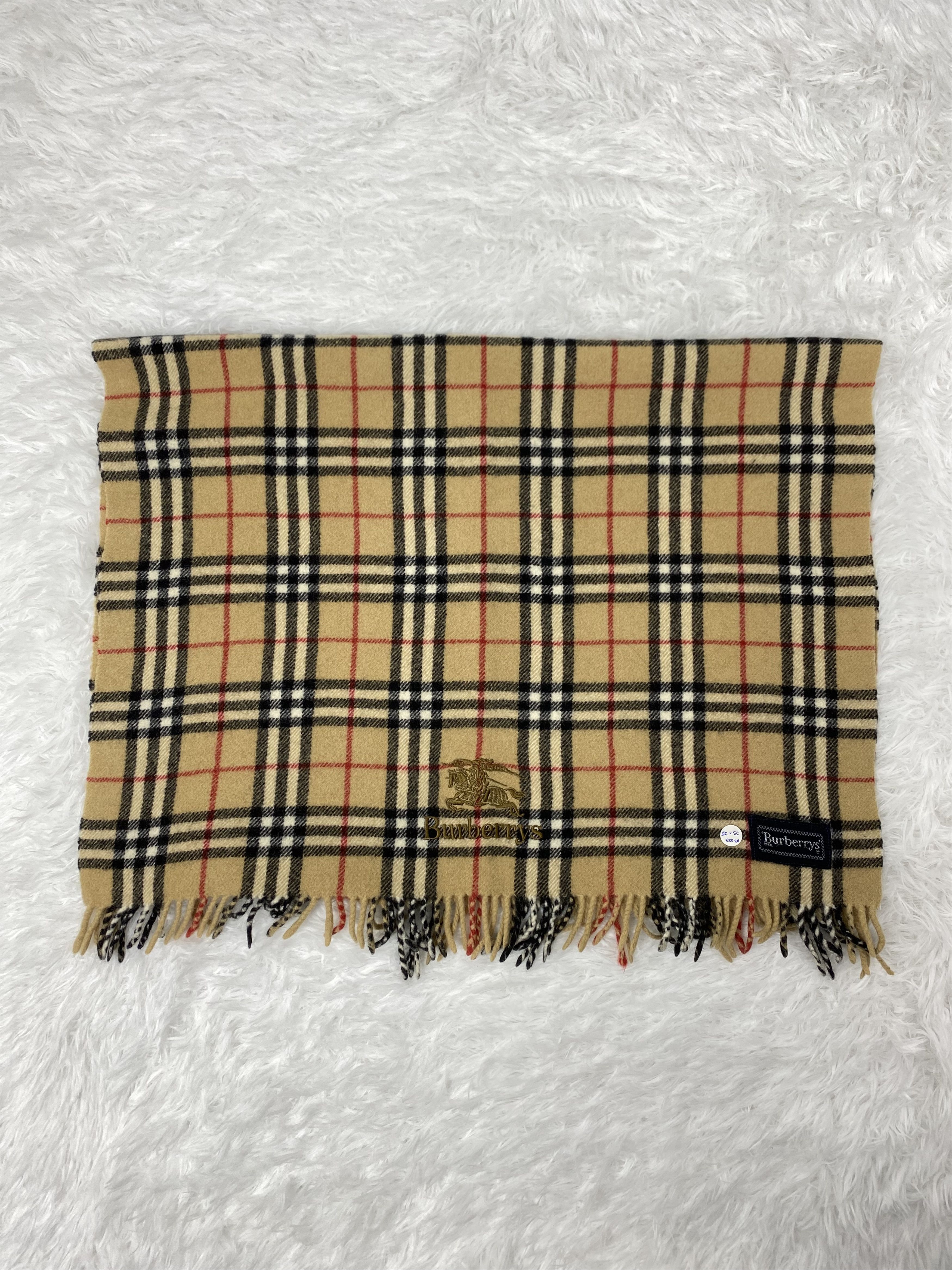 Burberry VintageBurberry Wide Size Scarf / Muffler Neckwear PM0063 Size ONE SIZE - 1 Thumbnail