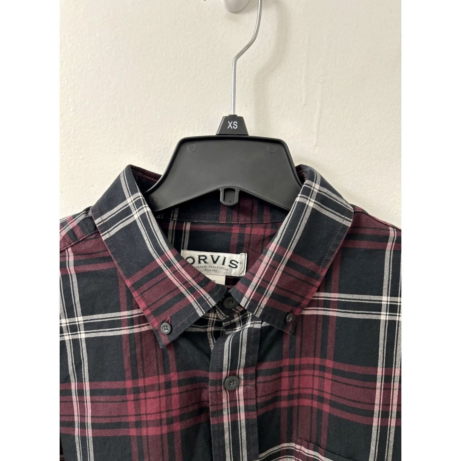 Orvis Orvis Flannel Shirt Mens L Black Red Classic Collection Plaid Button Down L/S Size US L / EU 52-54 / 3 - 4 Thumbnail