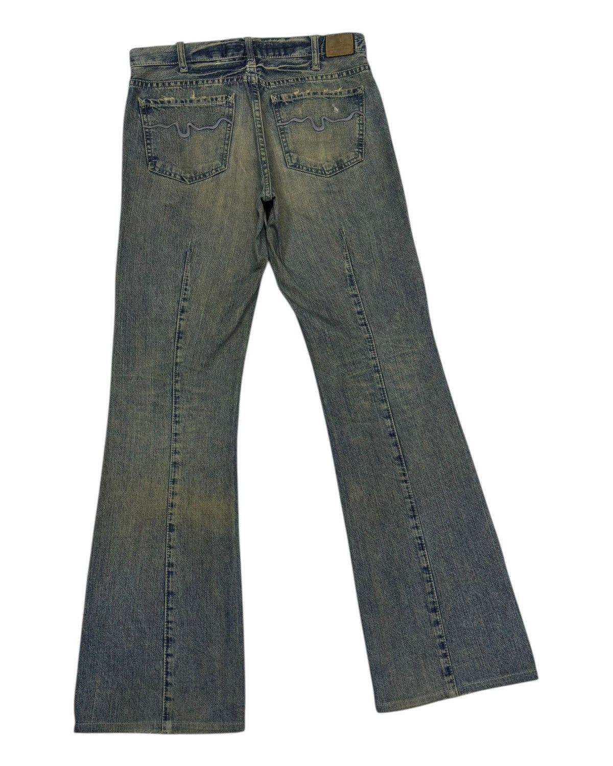 14th Addiction × If Six Was Nine × Kapital FLARE RUSTY LONDON DENIM MUD WASH FLARED JEANS Size US 31 - 4 Thumbnail