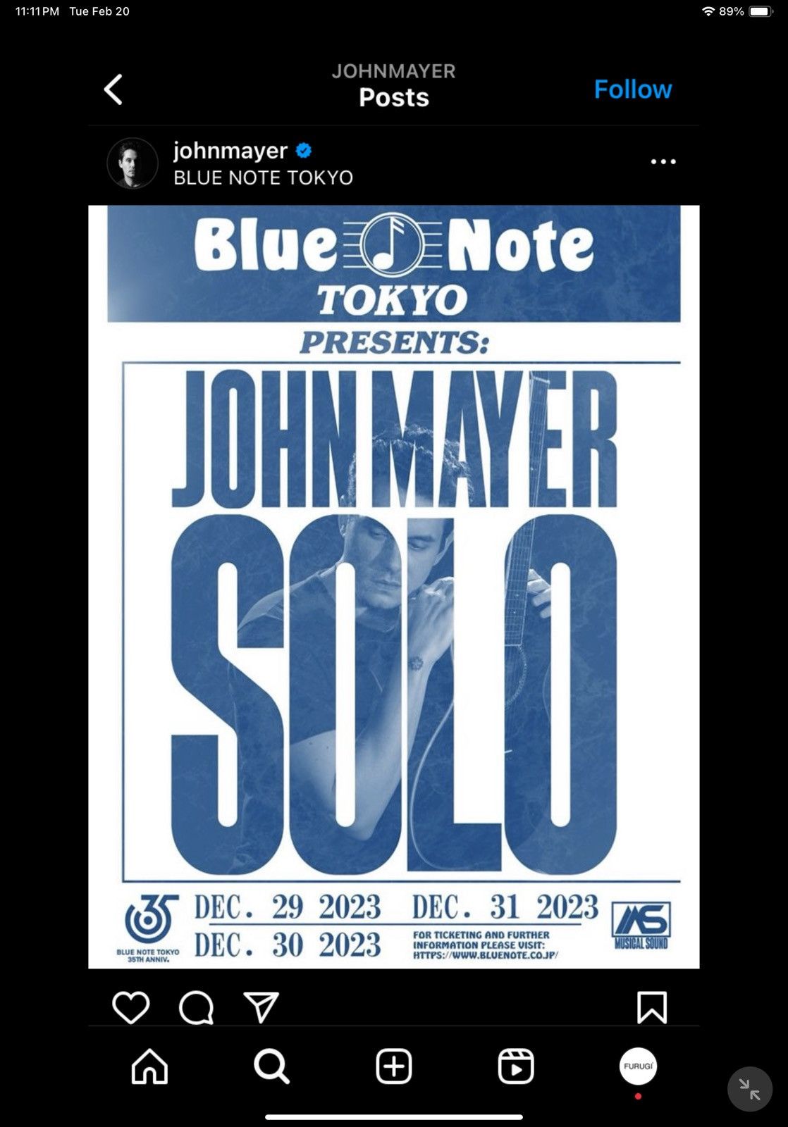 Band Tees × John Mayer × Neighborhood NEIGHBORHOOD x JOHN MAYER TEE LS BLUE NOTE TOKYO Size US M / EU 48-50 / 2 - 10 Thumbnail