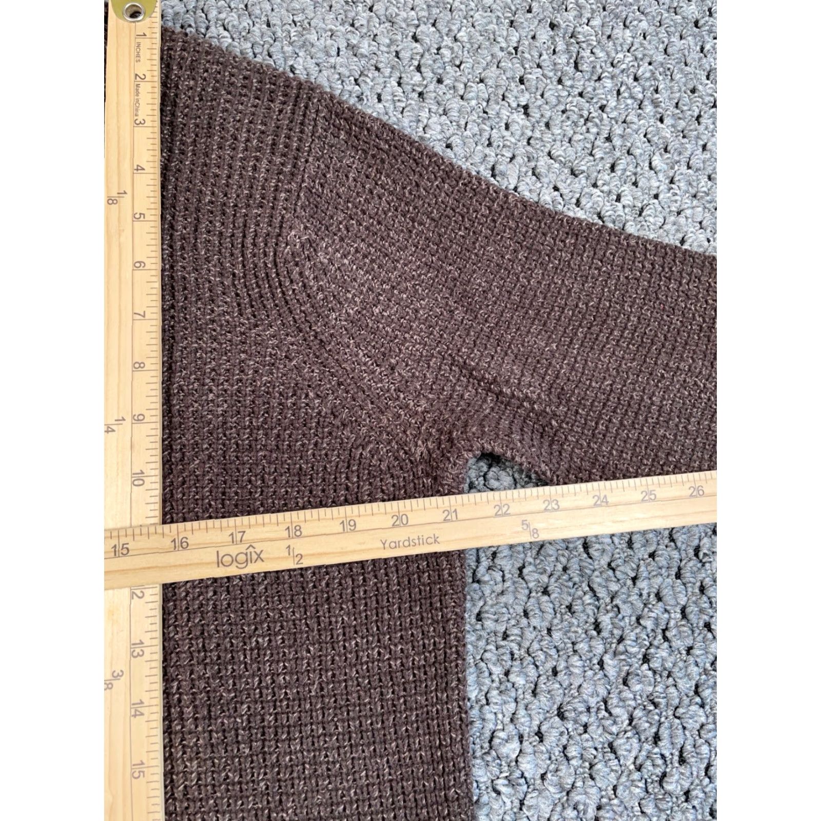 Vintage VINTAGE Henley Sweater Shirt Men Large Brown 90s Chunky Knit Mock Neck Heavyweight Cotton Retro Size US L / EU 52-54 / 3 - 6 Thumbnail
