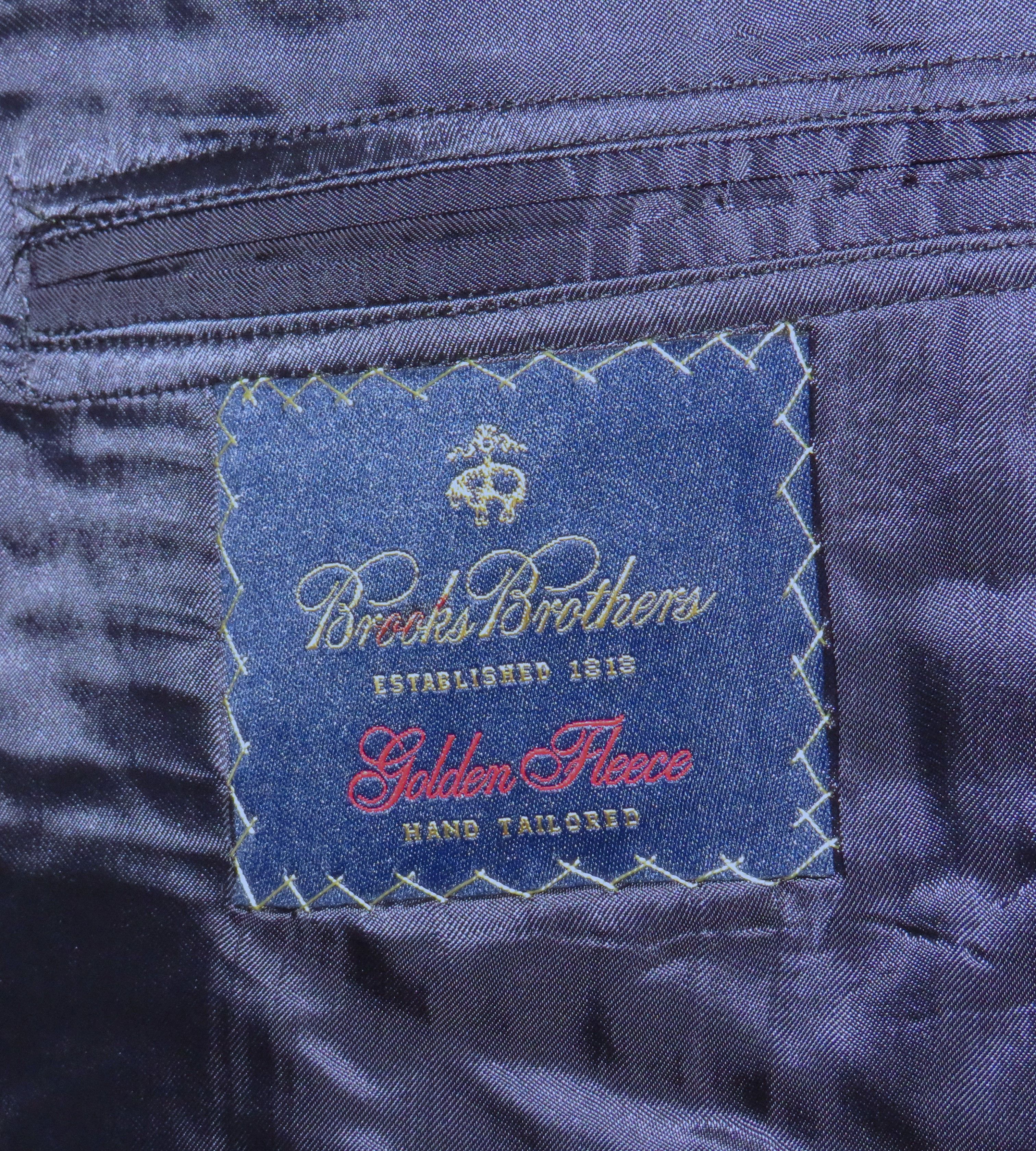 Golden Fleece Loro Piana Navy Striped Two Button Suit 45L