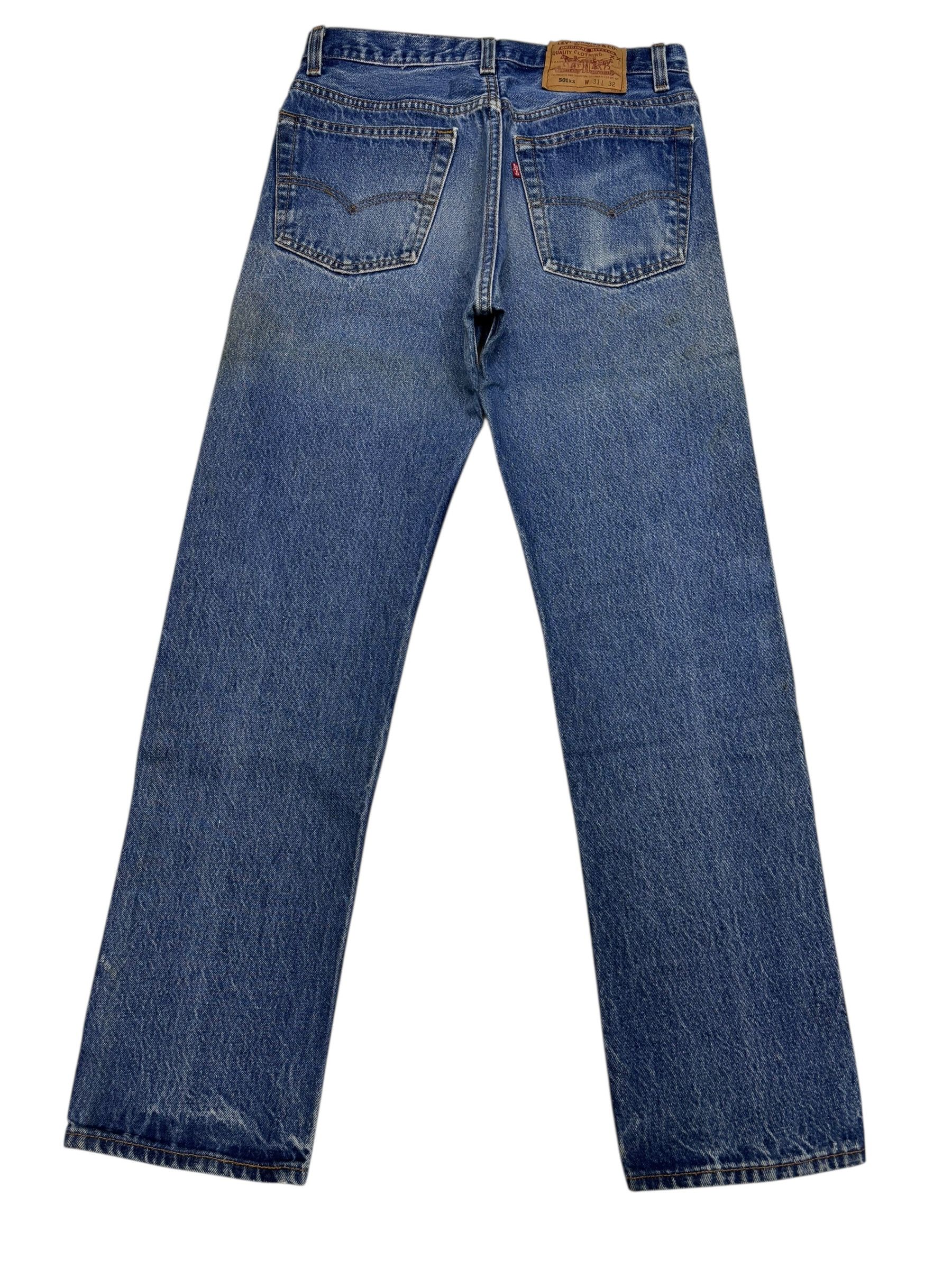 Levi's 💥VINTAGE LEVIS 501xx MADE IN USA DISTRESS DENIM JEANS Size US 29 - 8 Thumbnail