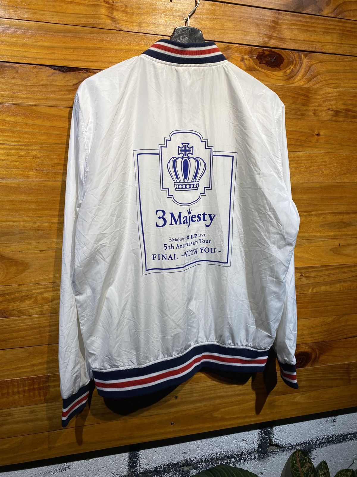 Japanese Brand 3 Majesty × Lifemax White Varsity Jacket Anniversary Tour Size US L / EU 52-54 / 3 - 8 Thumbnail