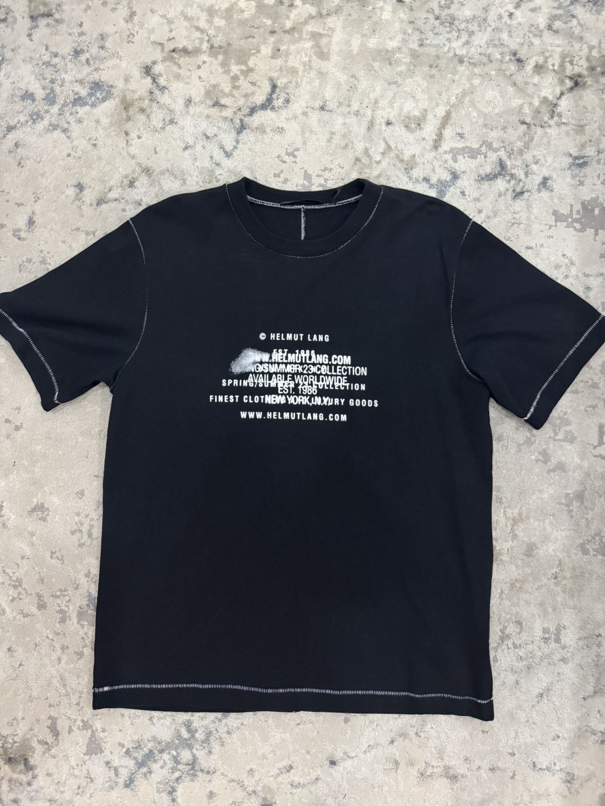 Helmut Lang A/W 97 Union Jack 'Backstage' Print T Shirt | Grailed