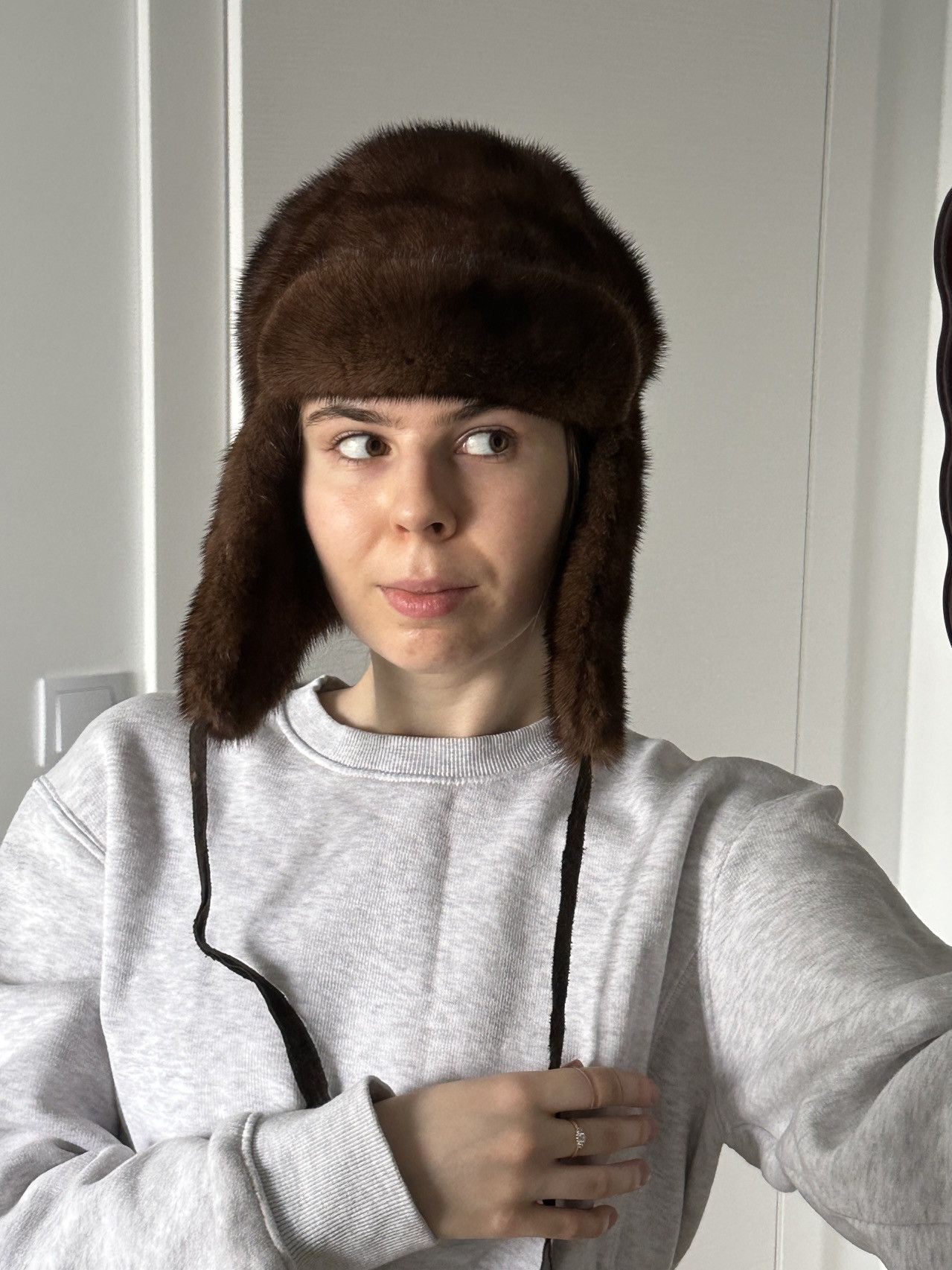 Vintage Real Mink Fur Genuine Trapper Hat Vintage Slavic Ushanka Size ONE SIZE - 1 Thumbnail