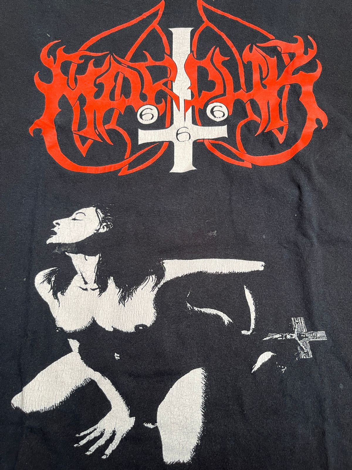 Band Tees Vintage 00s Marduk Fuck me Jesus Black Metal Tshirt Size US XL / EU 56 / 4 - 2 Thumbnail
