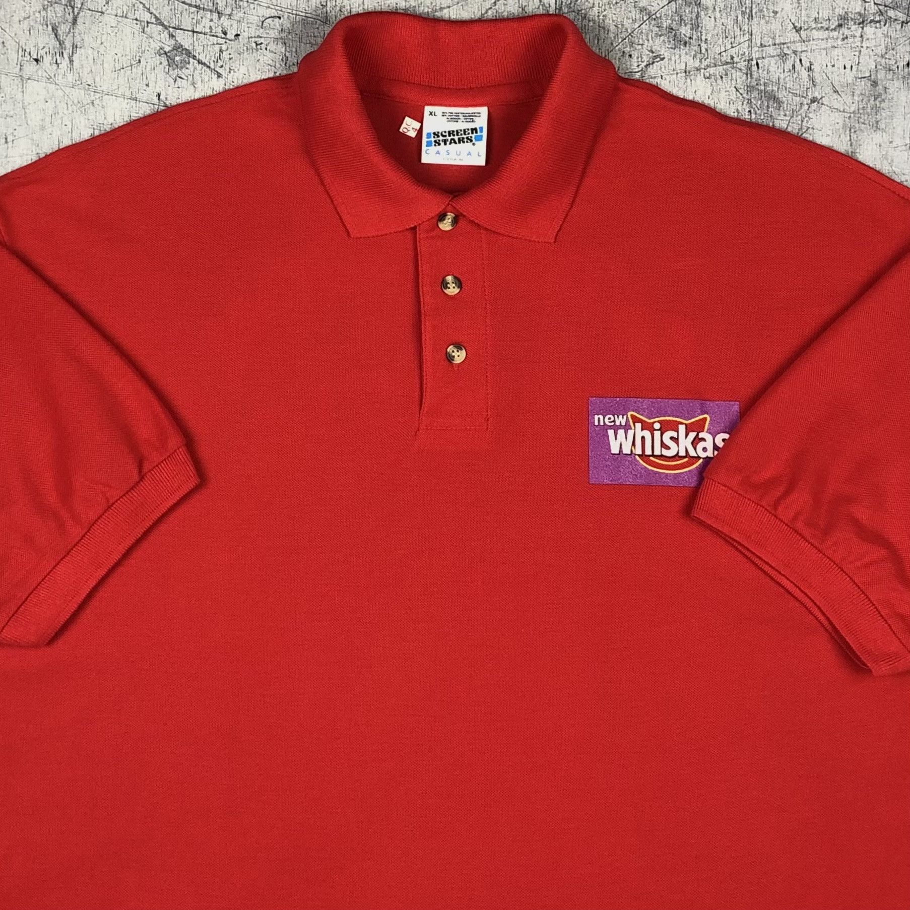 Vintage 90s New Whiskas Catisfaction Cats Screen Stars Polo Tee Size US XL / EU 56 / 4 - 5 Thumbnail