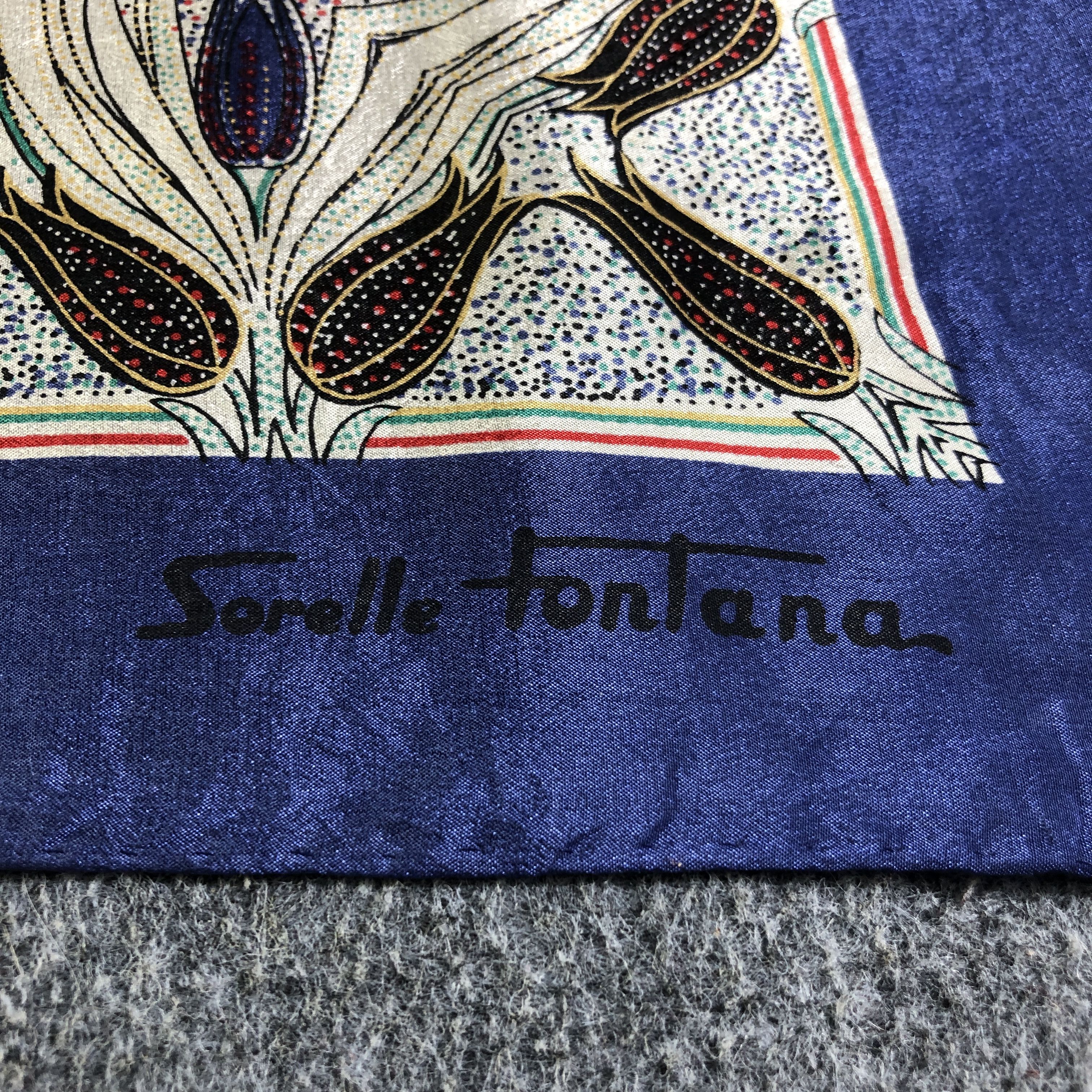 Japanese Brand Sorelle Fontana Floral Hand Rolled Silk Scarf M1020 Size ONE SIZE - 4 Thumbnail