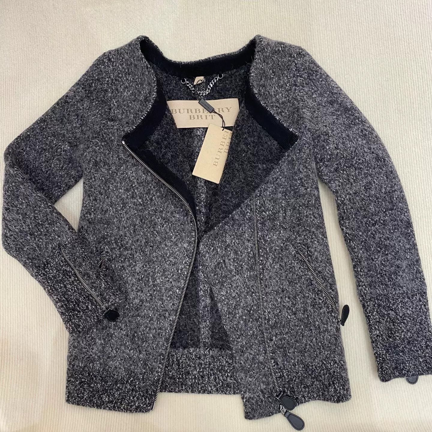Burberry Burberry Gray Wool Blend Coat Size US XXS / EU 40 - 1 Thumbnail