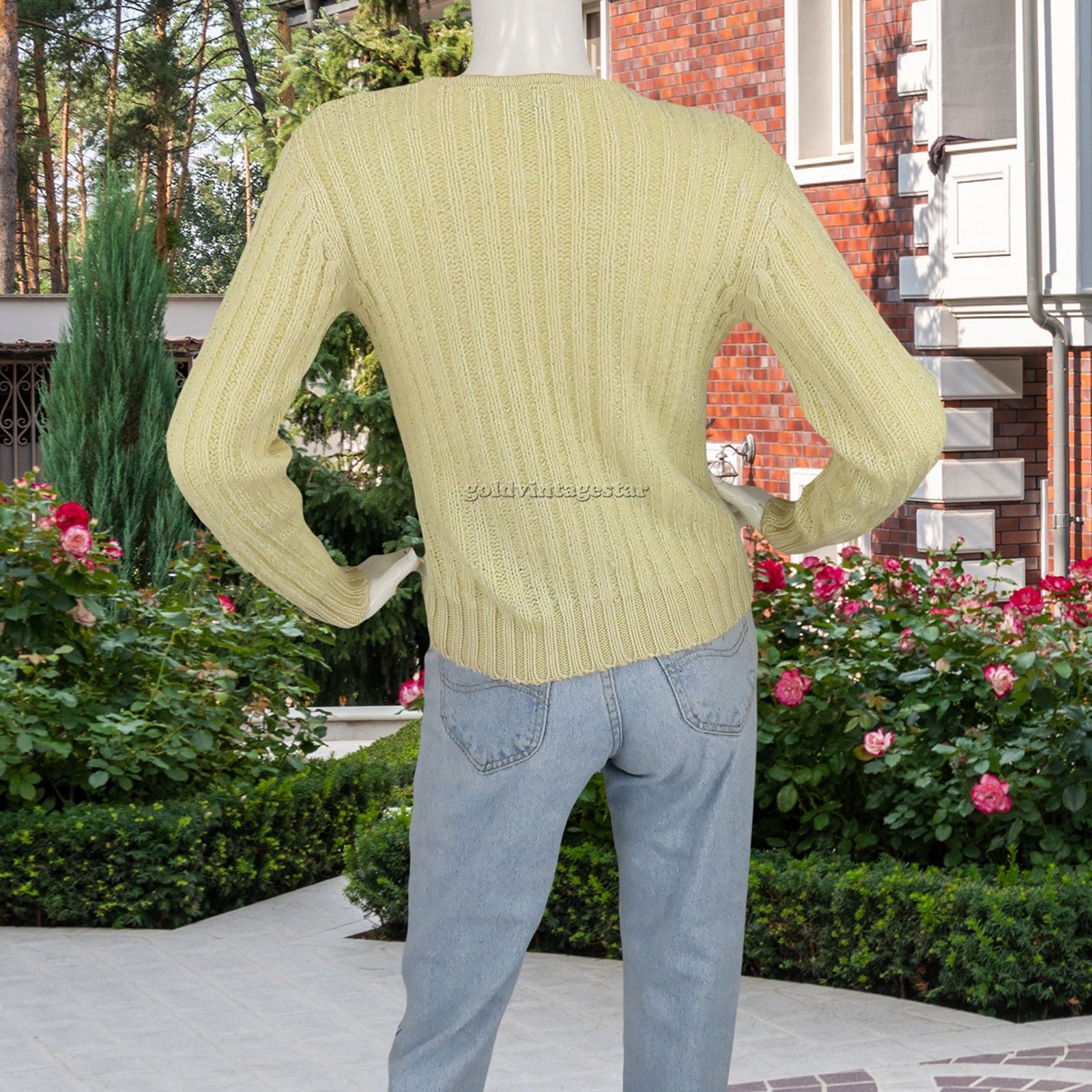 Other 80s Vintage Vertical Cable Knit Pullover Cream Sweater M Size M / US 6-8 / IT 42-44 - 5 Thumbnail