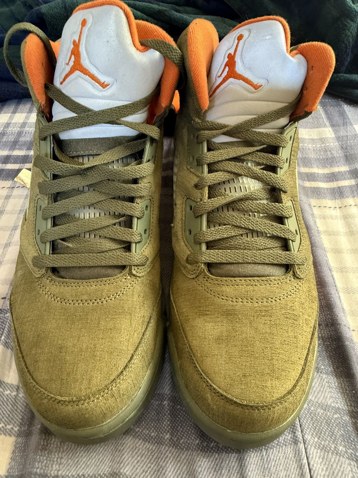 Jordan Brand Air Jordan 5 Retro Army Olive/Solar Orange  display picture 2