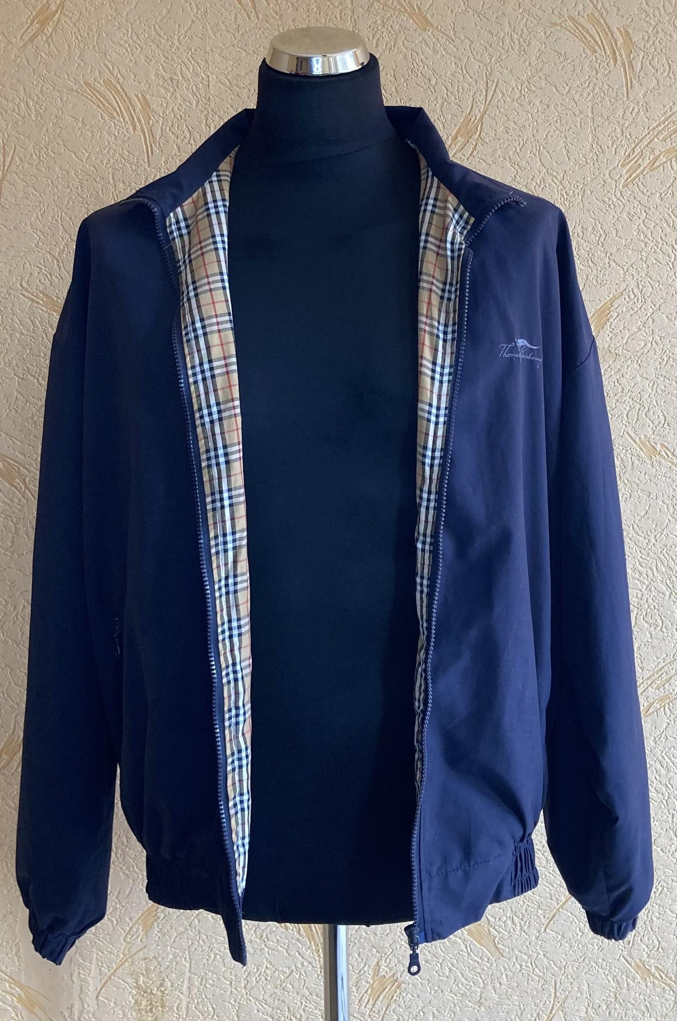 image of Thomas Burberry Jacket Vintage Size. XL in Navy Blue, Men's