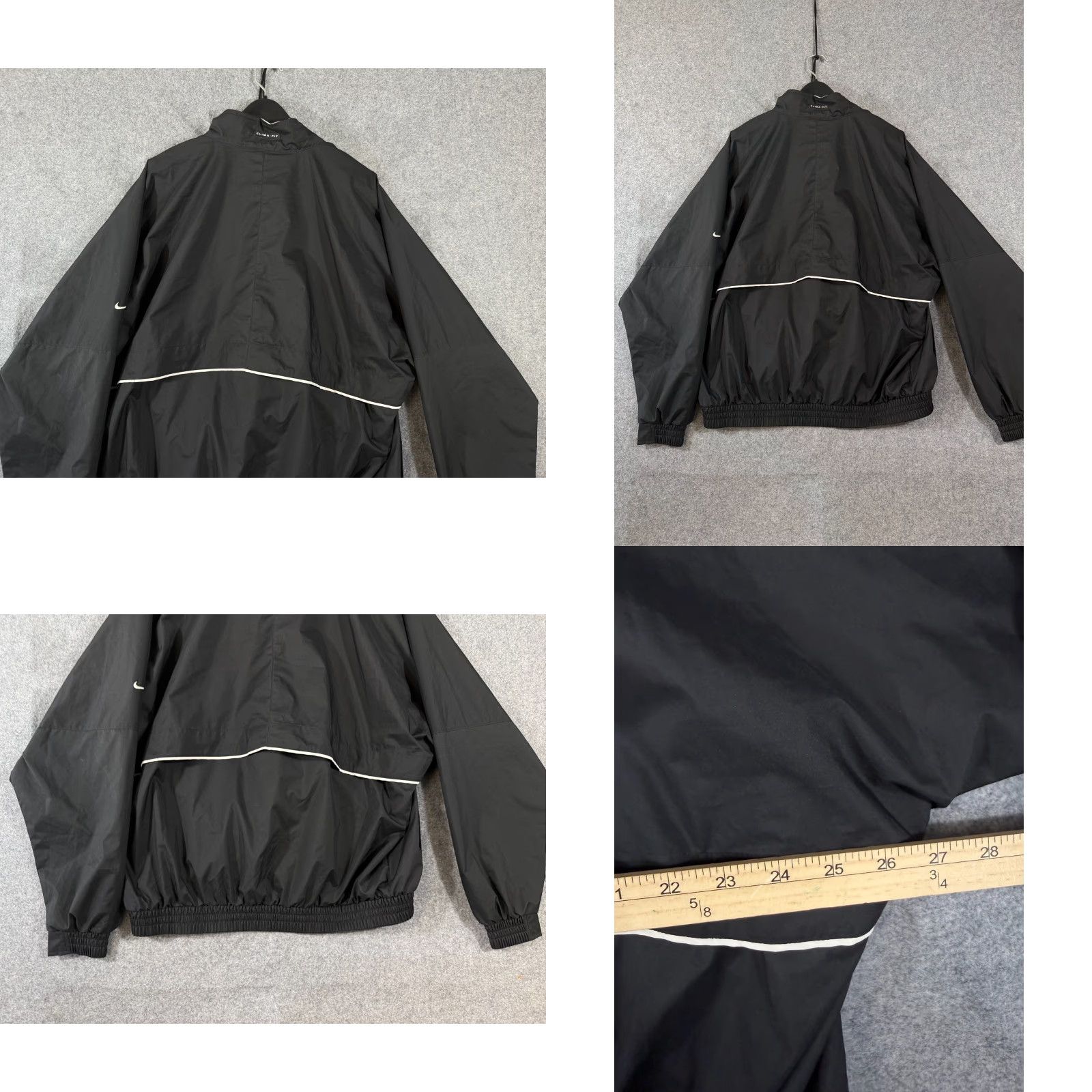 Nike VINTAGE Nike Windbreaker Jacket Mens L Black Full Zip Clima-Fit Stand-Up Neck Mens Big & Tall Not Applicable Size US L / EU 52-54 / 3 - 8 Thumbnail