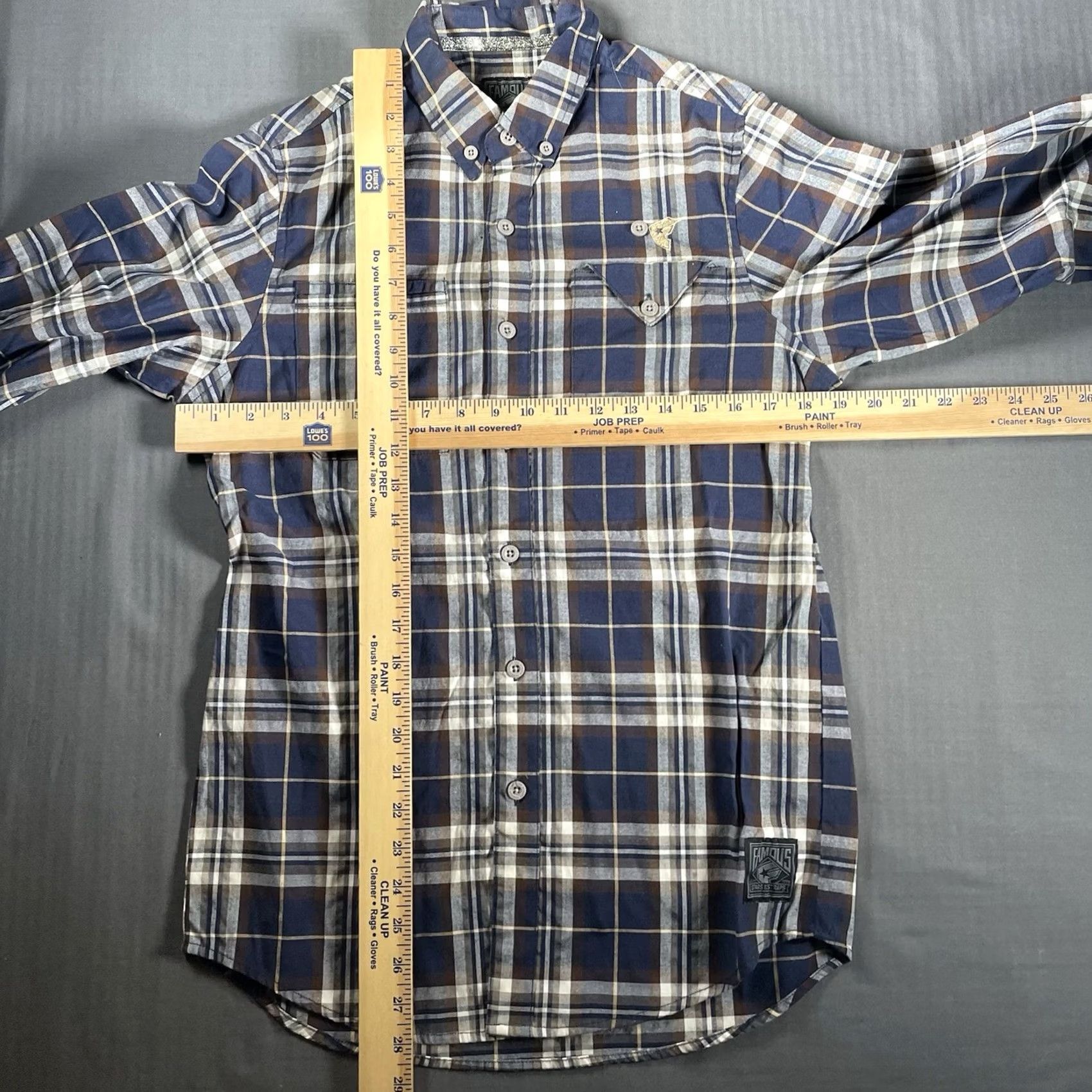 Barker Famous Stars & Straps Flannel Shirt Mens Small Plaid Travis Barker Long Sleeve Size US S / EU 44-46 / 1 - 3 Thumbnail